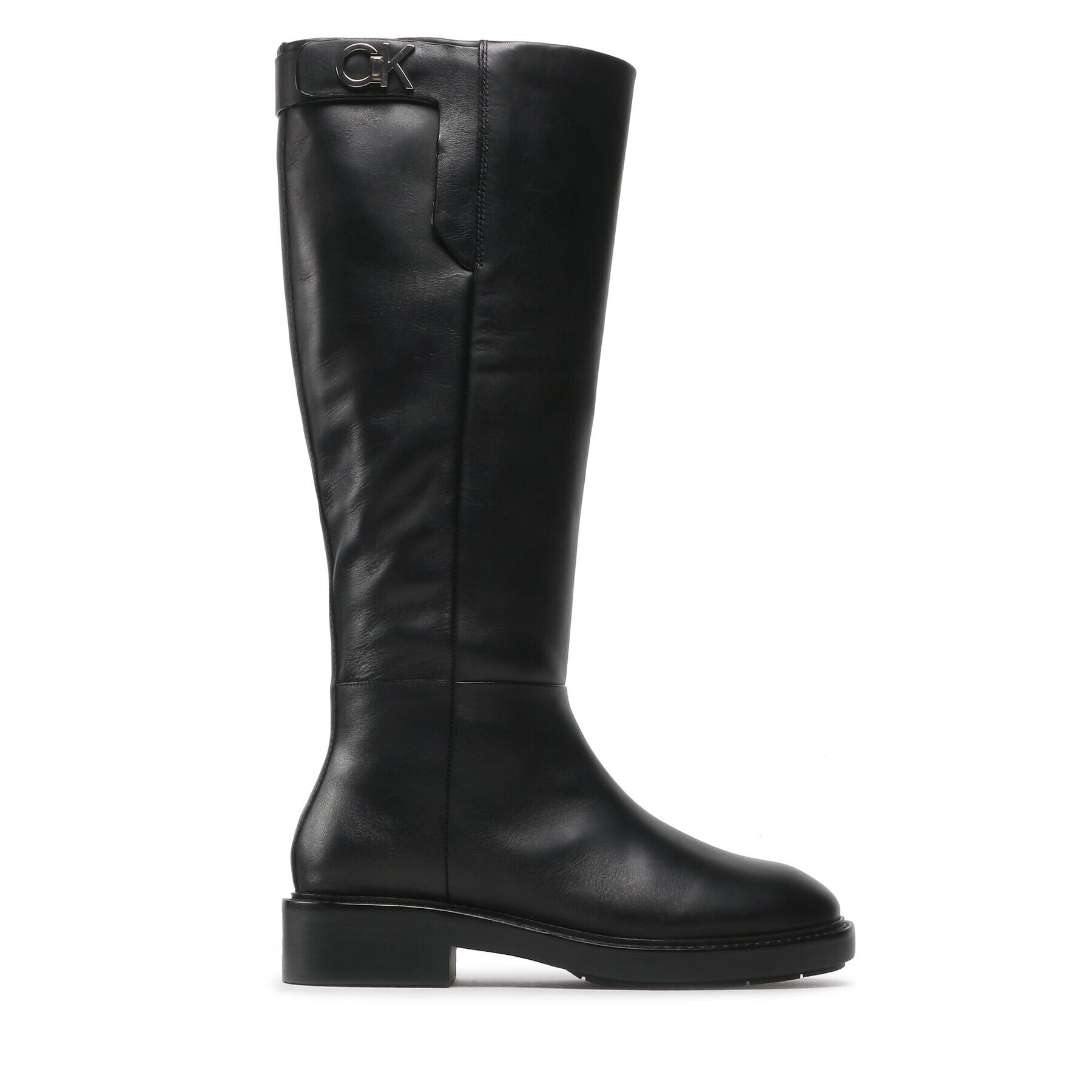 Calvin Klein Kozačky ve vojenském stylu Rubber Sole Knee Boot W Hw HW0HW01255 Černá - Pepit.cz