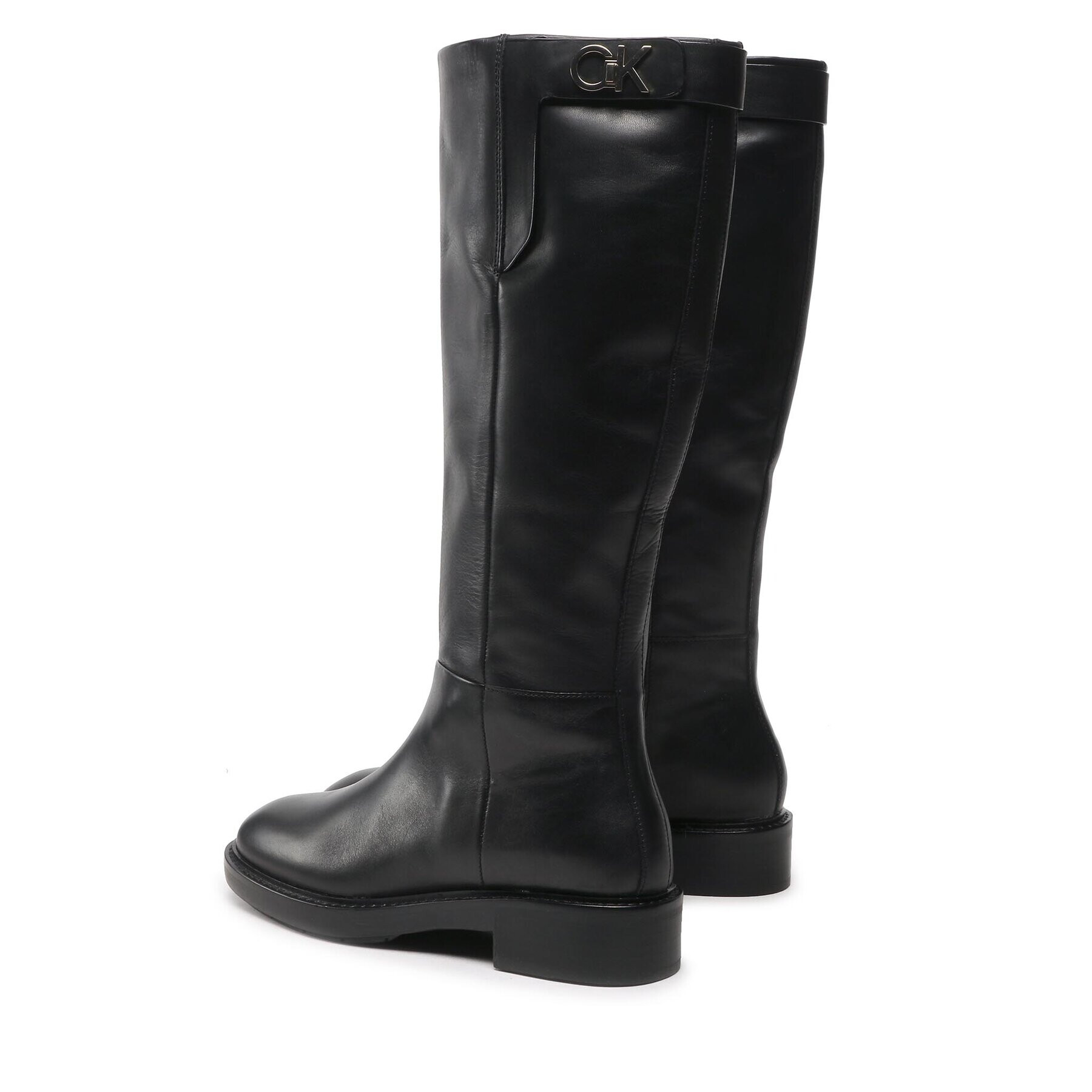 Calvin Klein Kozačky ve vojenském stylu Rubber Sole Knee Boot W Hw HW0HW01255 Černá - Pepit.cz