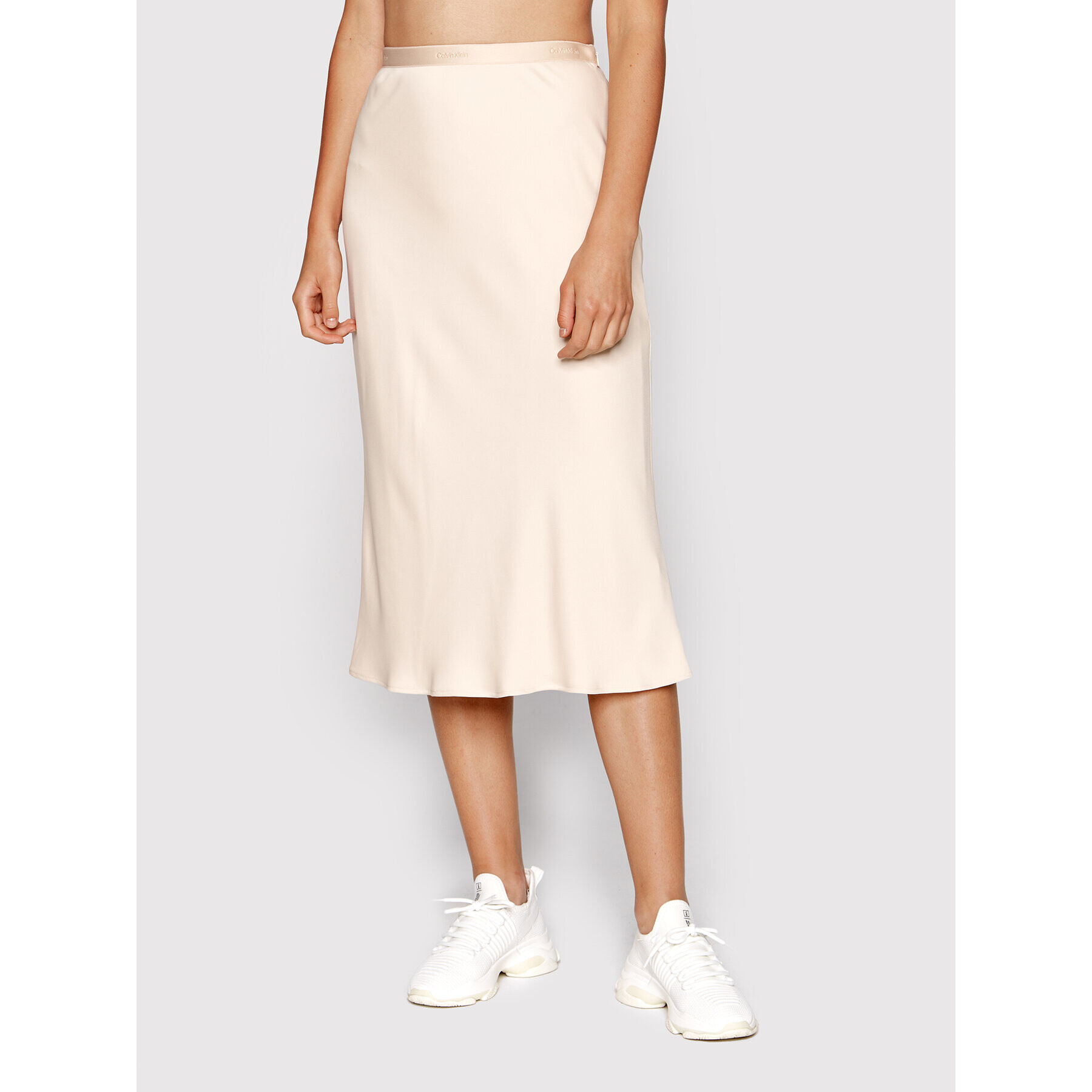 Calvin Klein Midi sukně K20K204876 Béžová Regular Fit - Pepit.cz