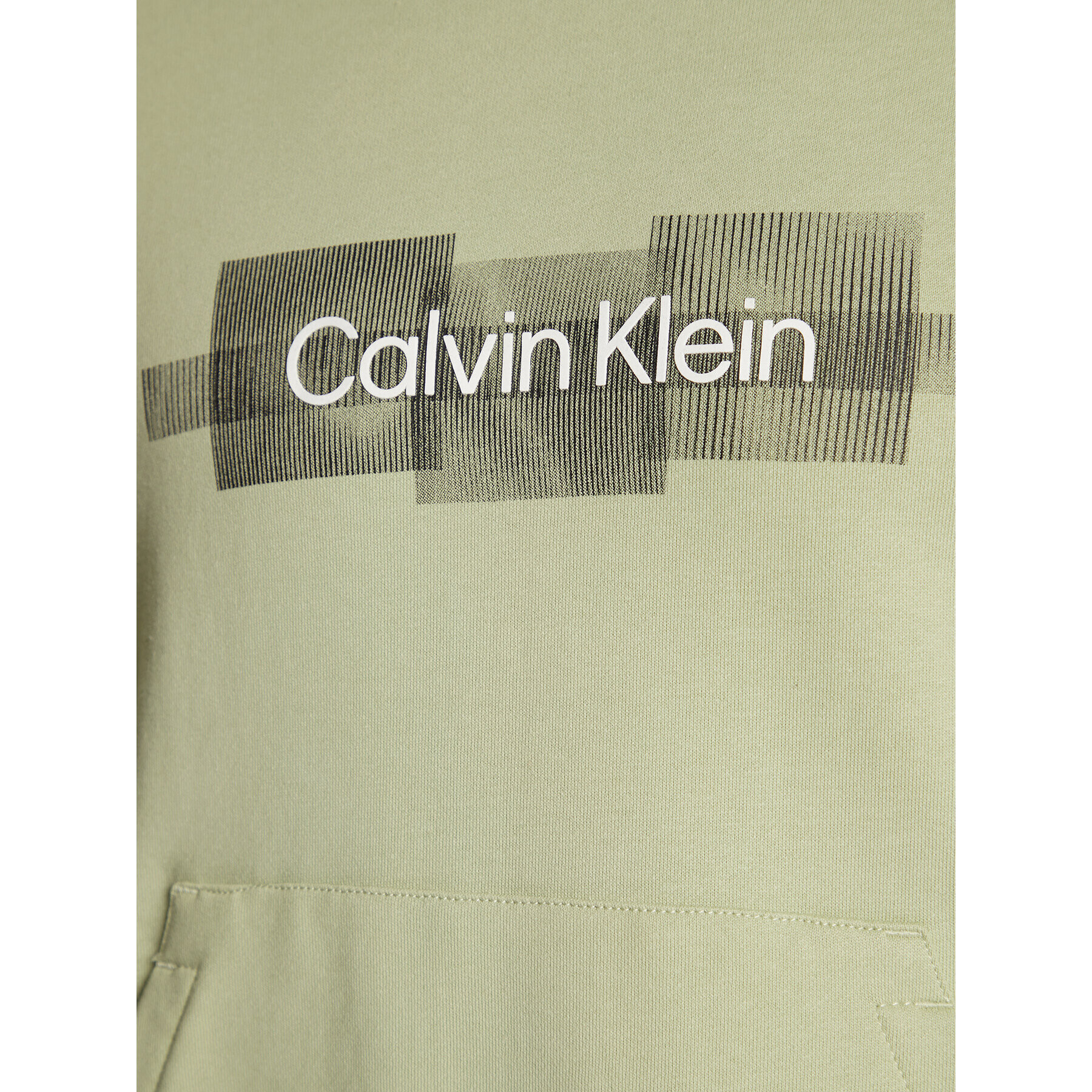 Calvin Klein Mikina Box Striped Logo K10K110761 Zelená Regular Fit - Pepit.cz