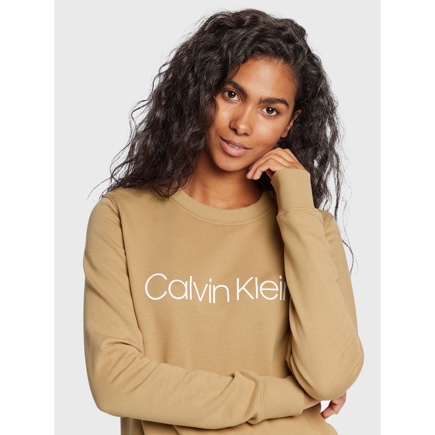 Calvin Klein Mikina Core Logo K20K202157 Béžová Regular Fit - Pepit.cz