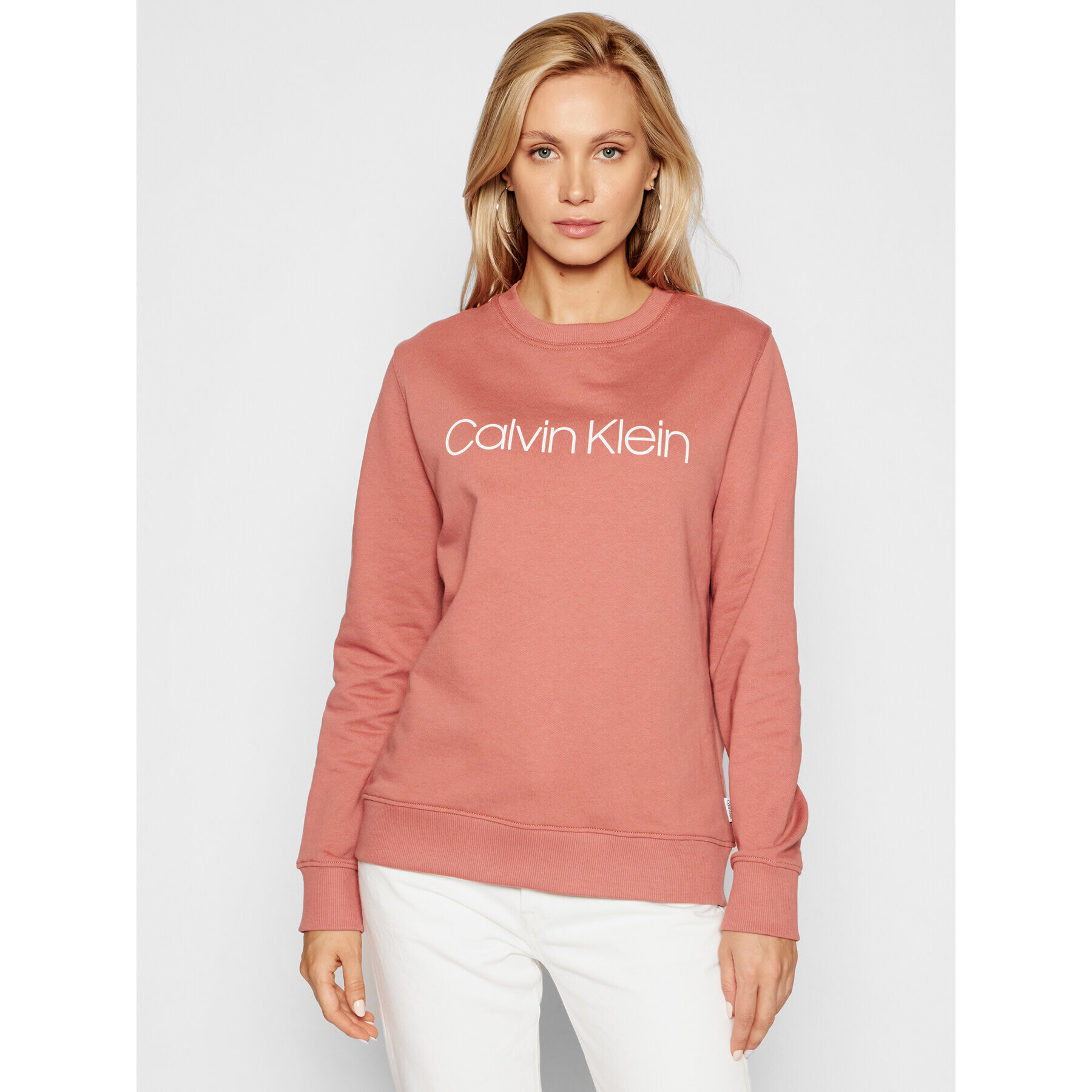 Calvin Klein Mikina Core Logo Ls K20K202157 Růžová Regular Fit - Pepit.cz