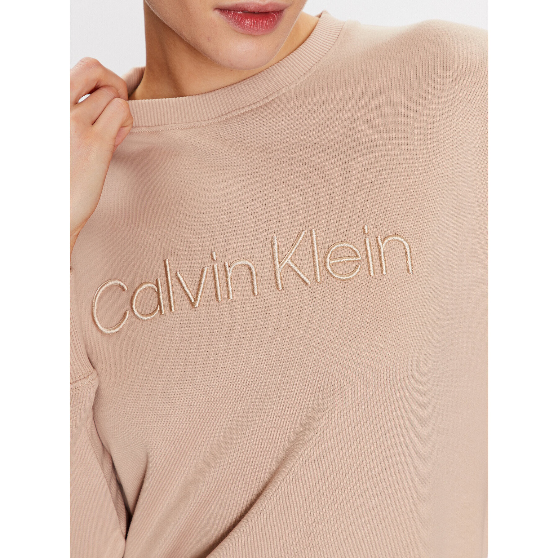 Calvin Klein Mikina Embroidered Logo K20K205328 Béžová Regular Fit - Pepit.cz