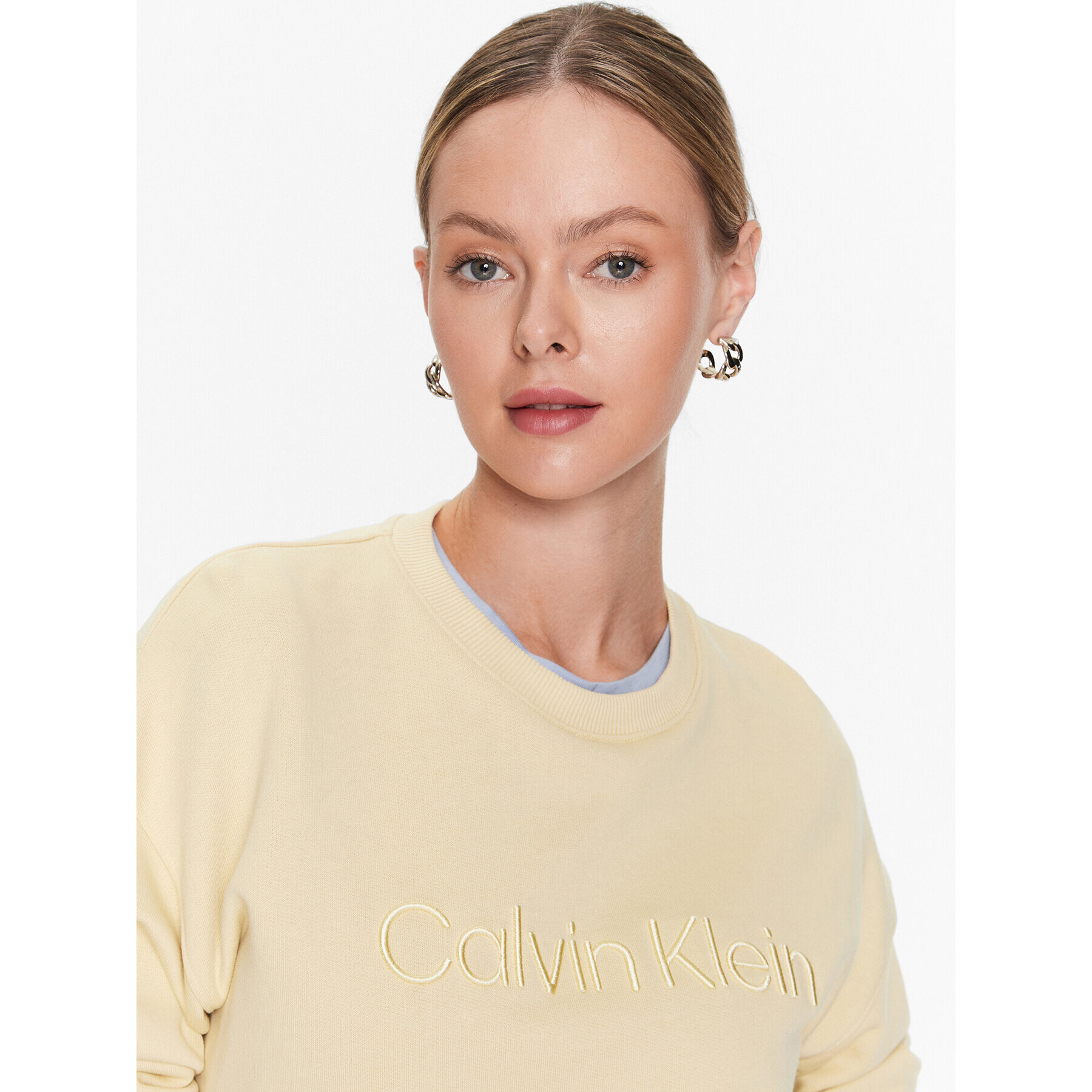 Calvin Klein Mikina Embroidered Logo K20K205328 Žlutá Regular Fit - Pepit.cz