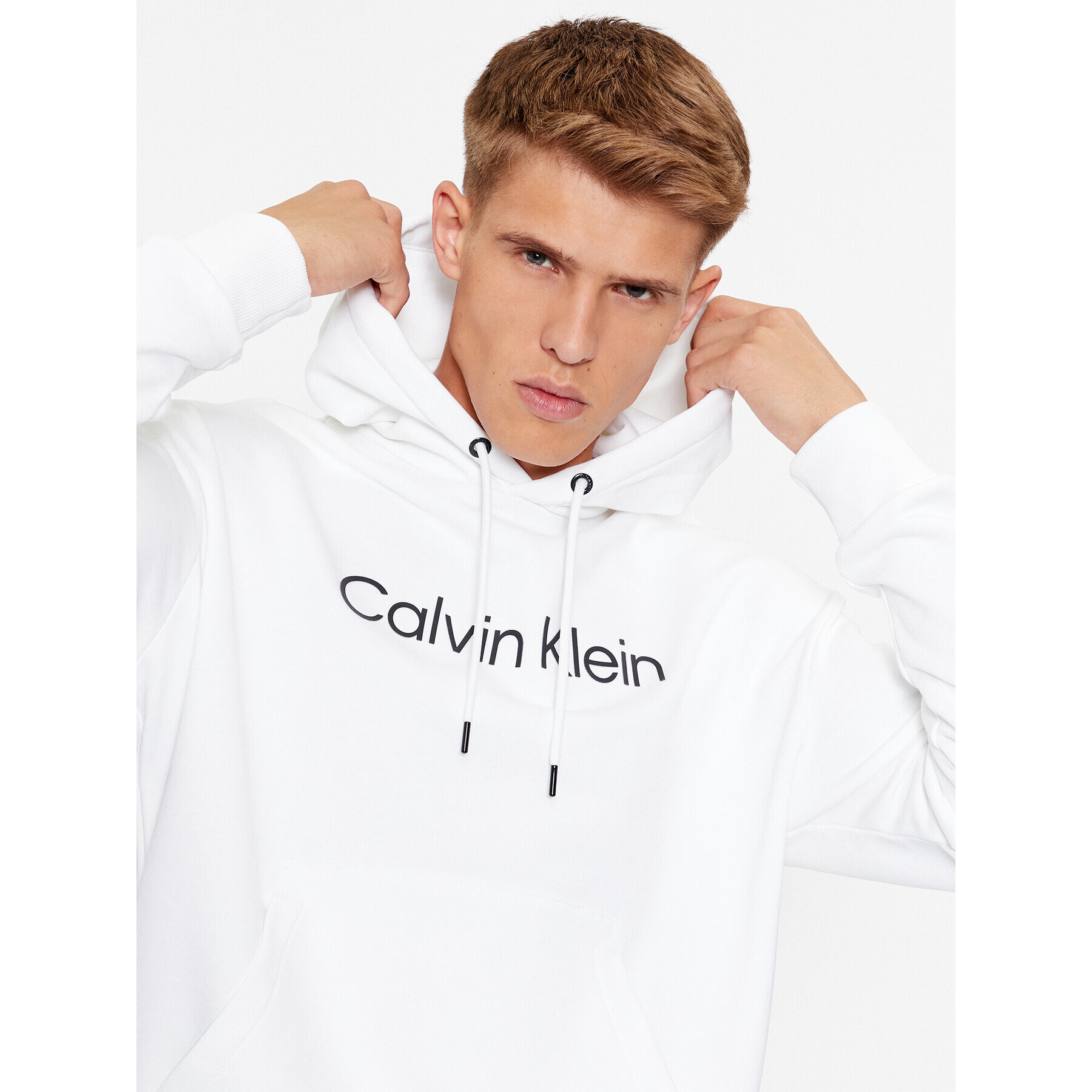 Calvin Klein Mikina Hero K10K111345 Bílá Regular Fit - Pepit.cz