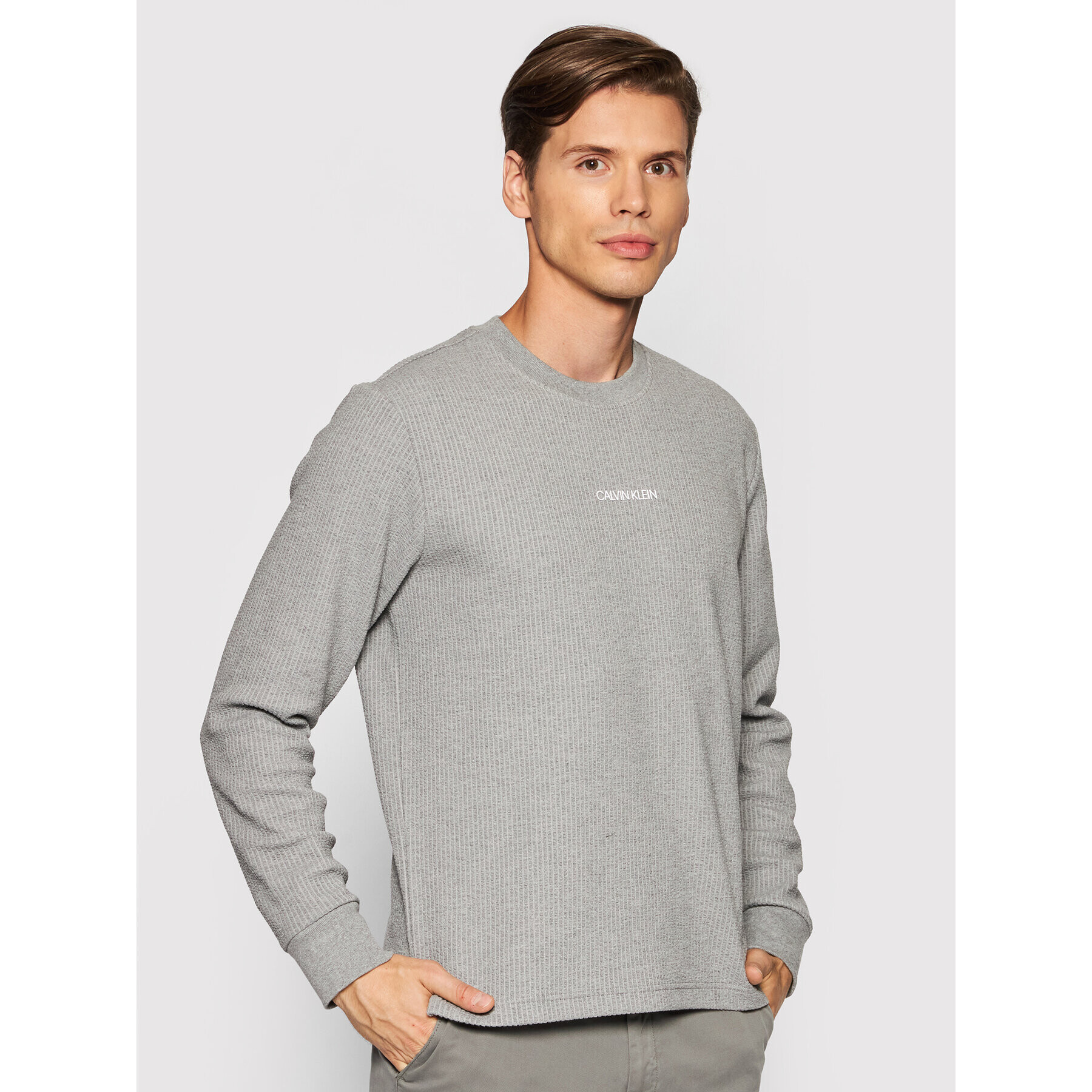 Calvin Klein Mikina Lightweight K10K107338 Šedá Regular Fit - Pepit.cz