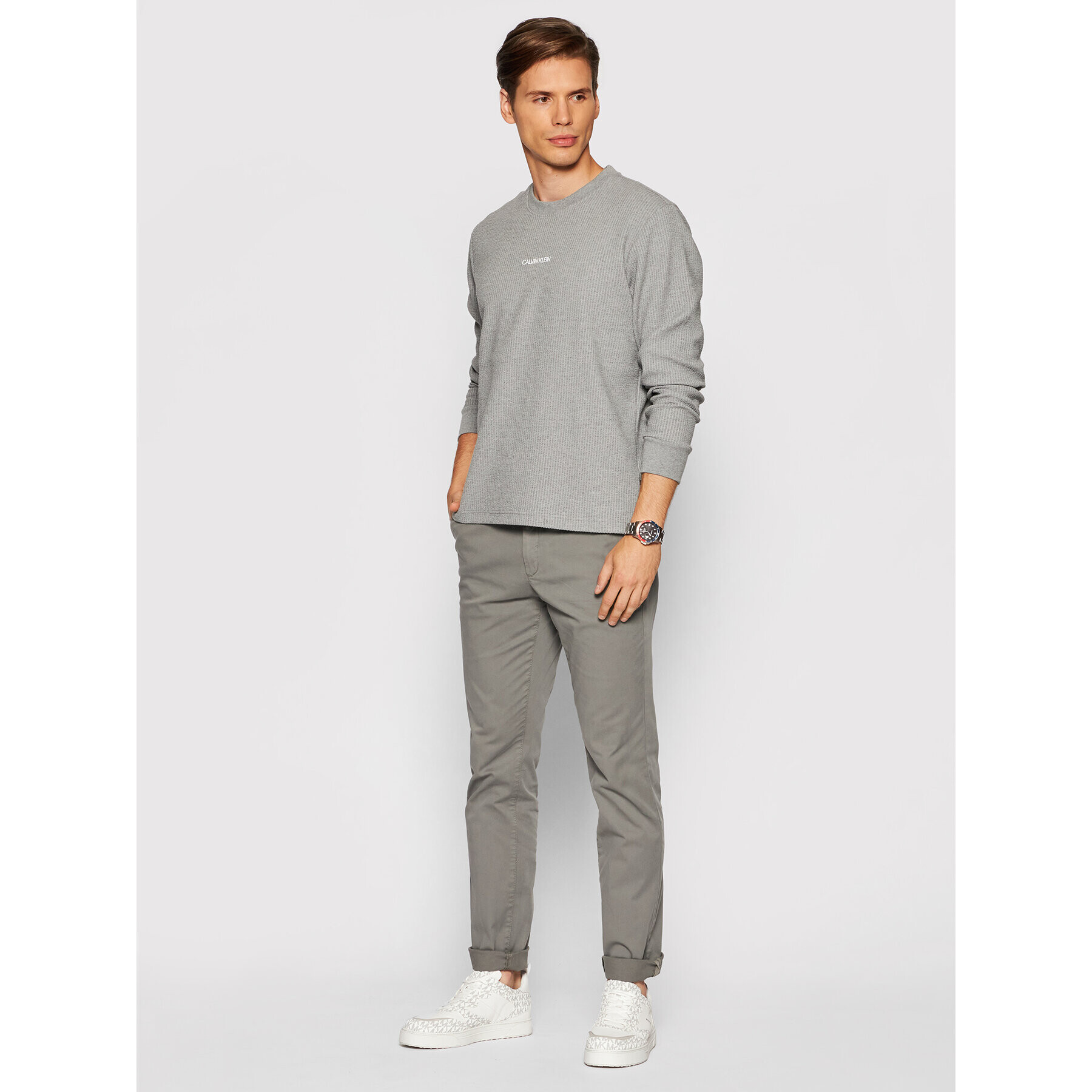 Calvin Klein Mikina Lightweight K10K107338 Šedá Regular Fit - Pepit.cz