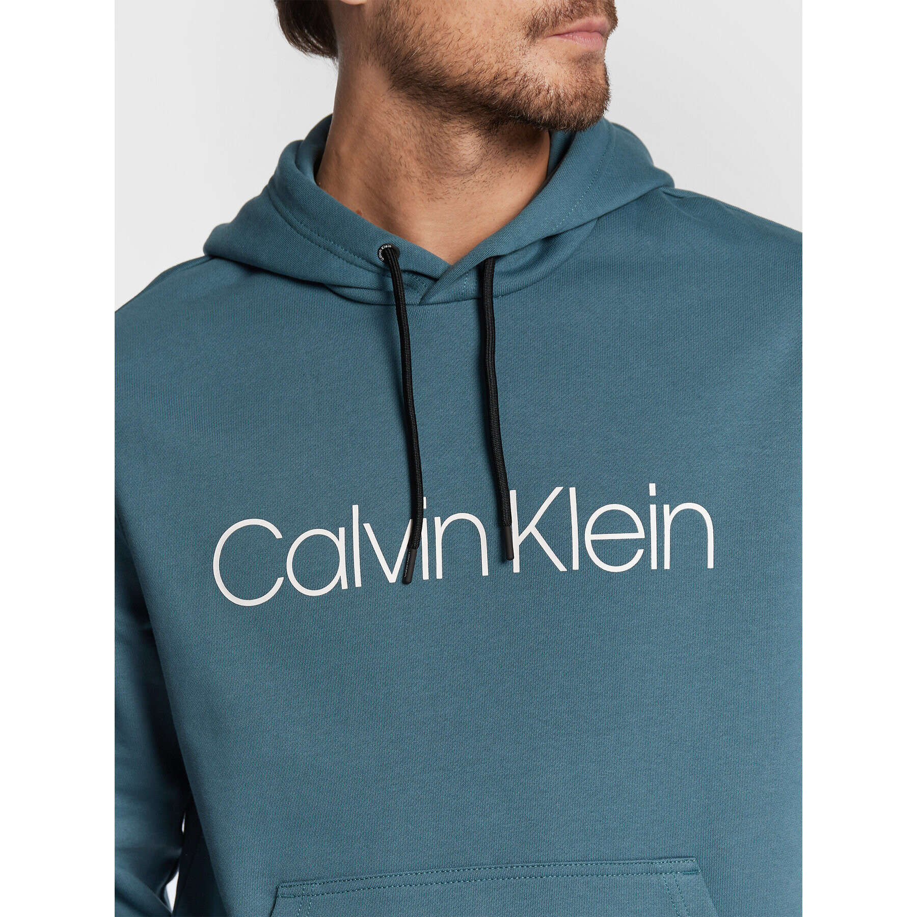 Calvin Klein Mikina Logo K10K107033 Zelená Regular Fit - Pepit.cz