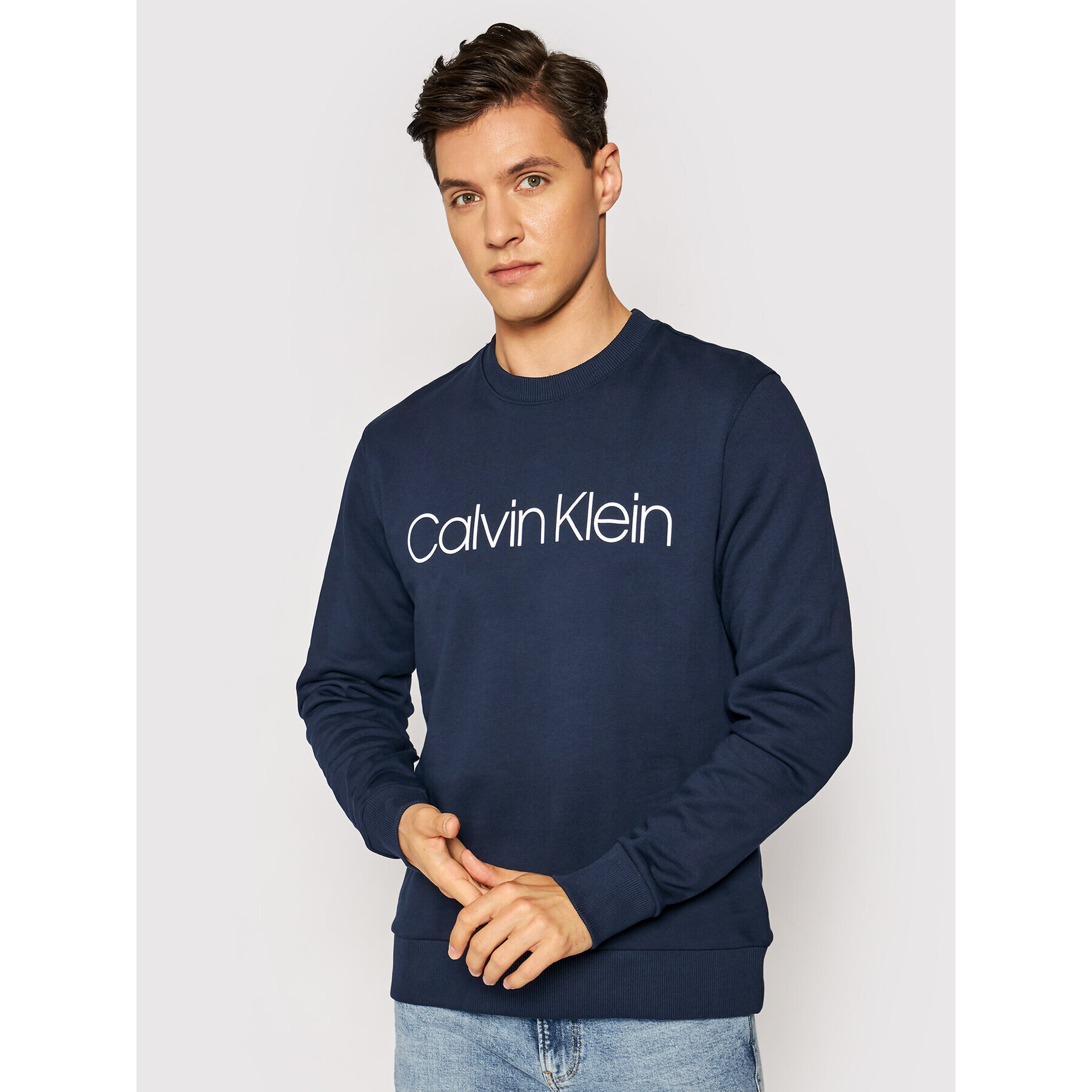 Calvin Klein Mikina Logo K10K104059 Tmavomodrá Regular Fit - Pepit.cz