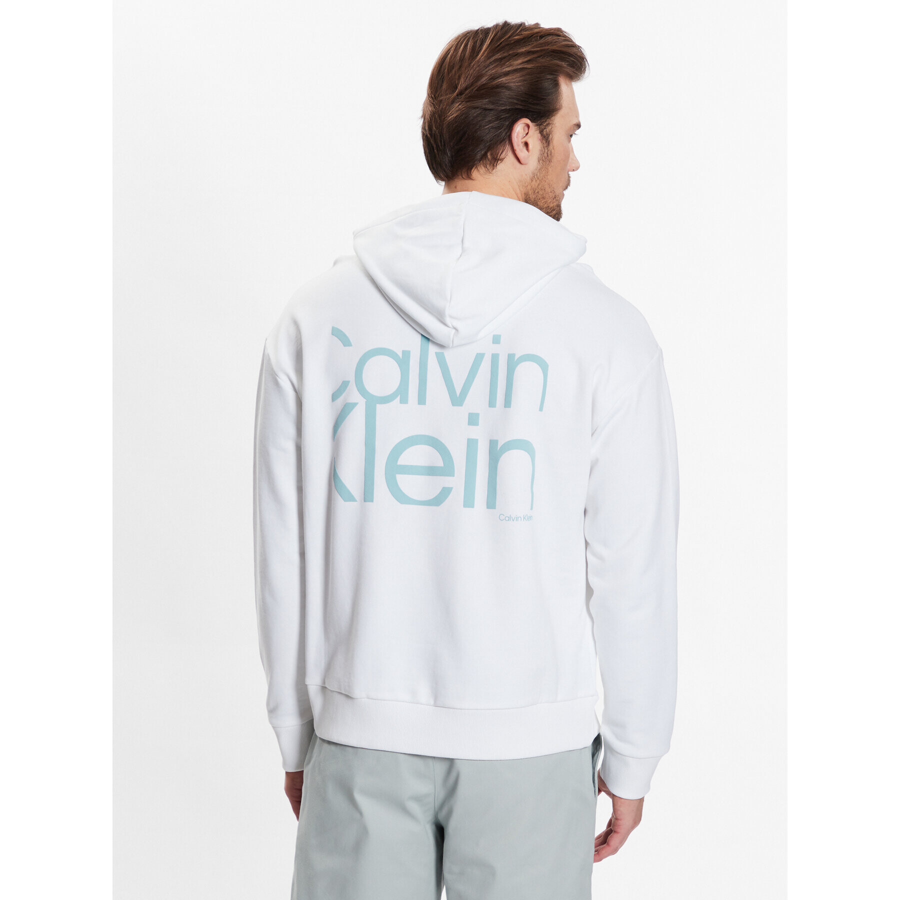 Calvin Klein Mikina Matte Back Logo Comfort Hoodie K10K111343 Bílá Regular Fit - Pepit.cz