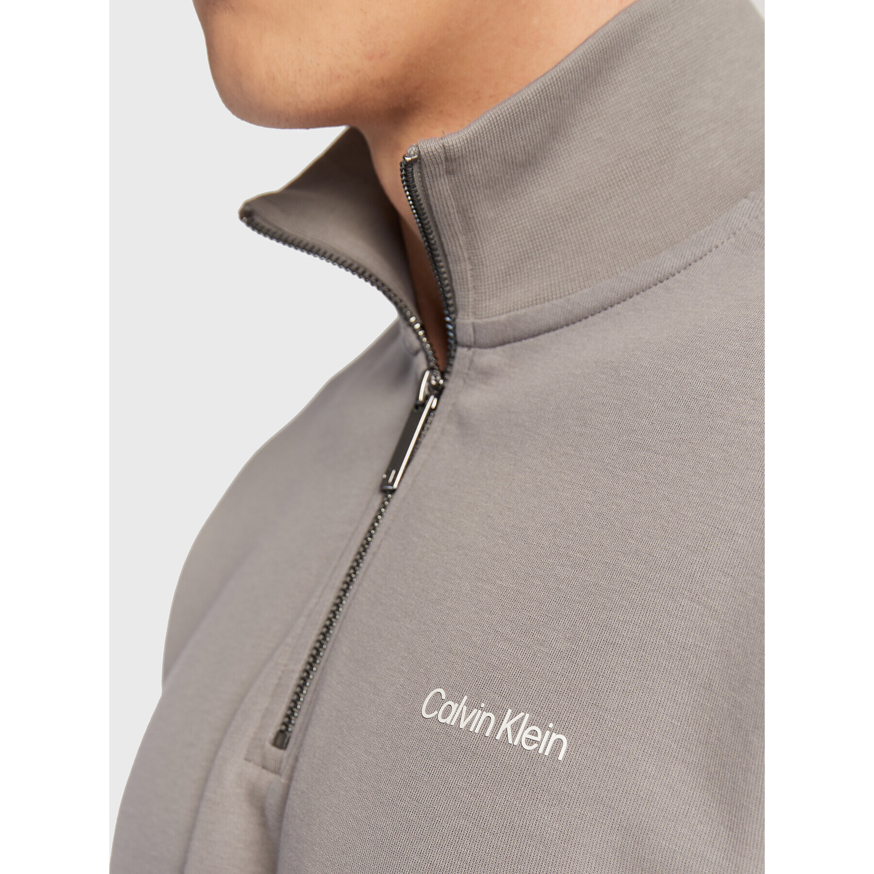 Calvin Klein Mikina Micro Logo K10K109714 Šedá Regular Fit - Pepit.cz