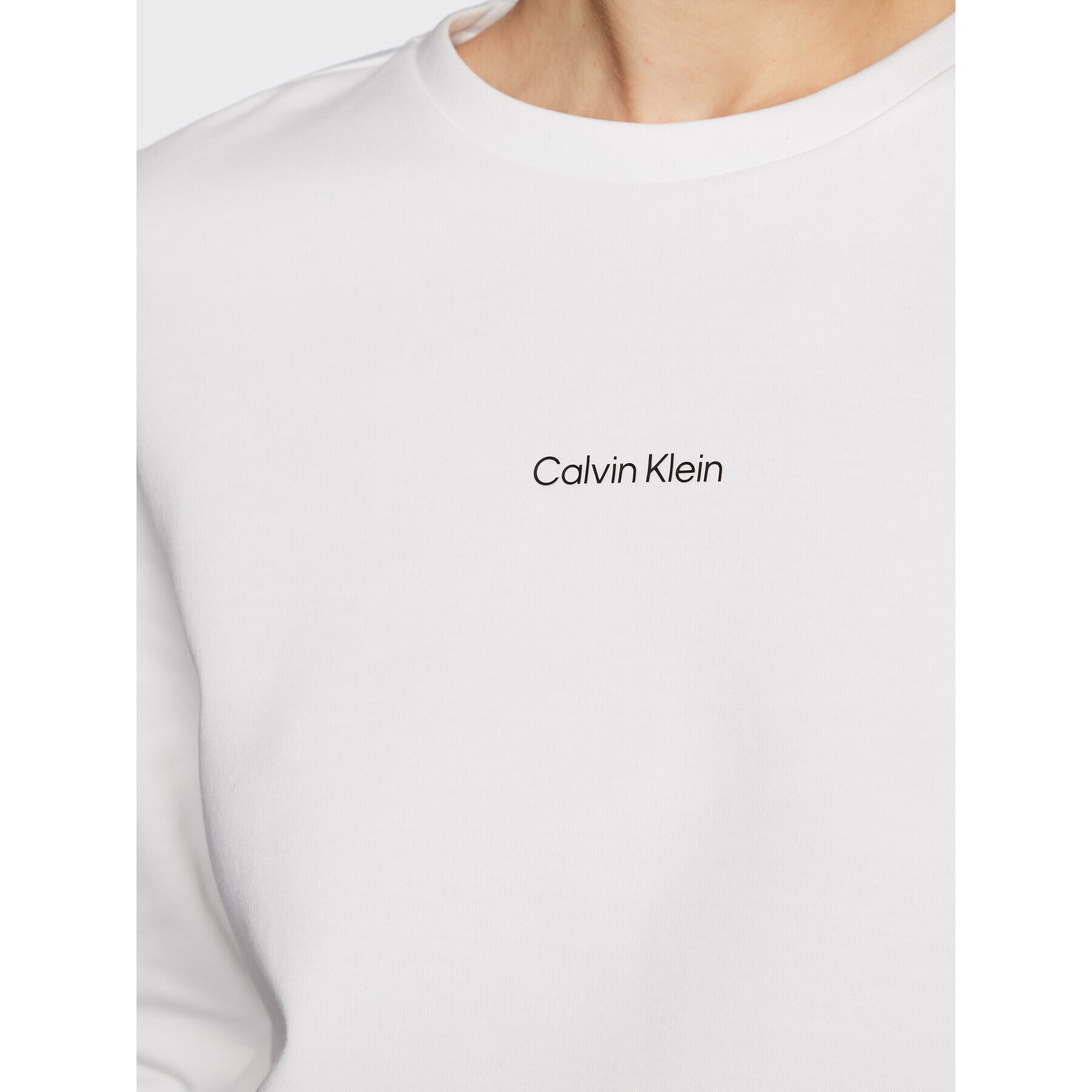 Calvin Klein Mikina Micro Logo K20K205453 Bílá Regular Fit - Pepit.cz