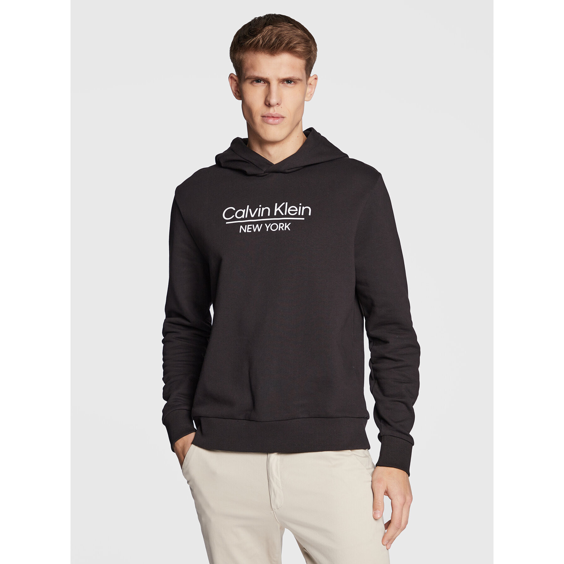 Calvin Klein Mikina New York Logo K10K110747 Černá Regular Fit - Pepit.cz