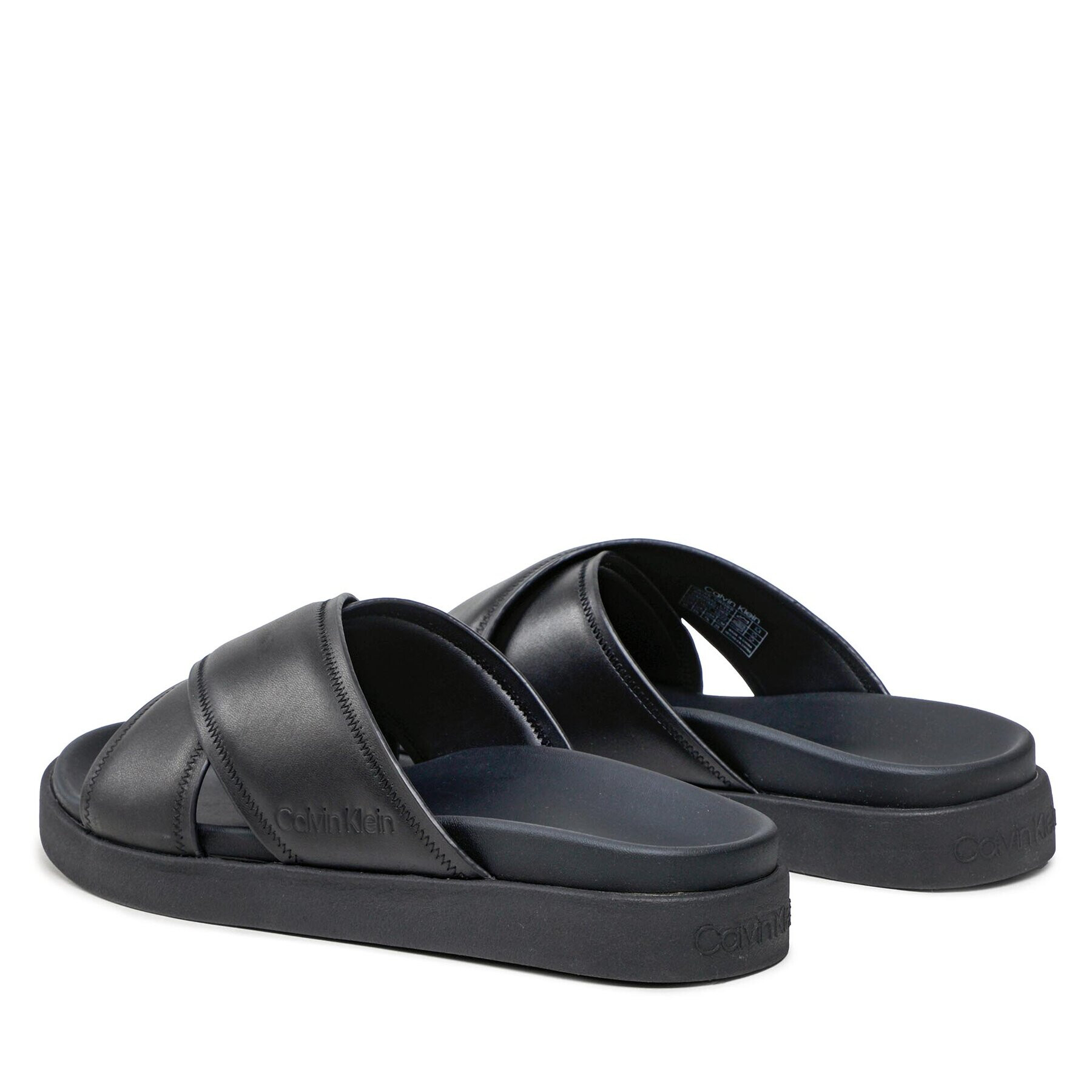 Calvin Klein Nazouváky Criss Cross Sandal Lth HM0HM01069 Černá - Pepit.cz