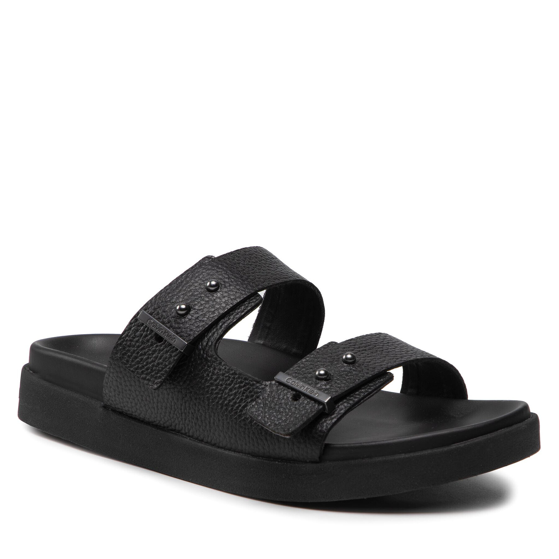 Calvin Klein Nazouváky Double Strap Sandal Lth HM0HM00467 Černá - Pepit.cz