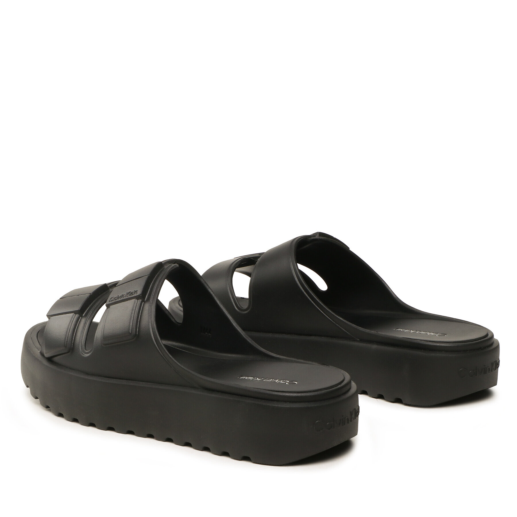 Calvin Klein Nazouváky Double Strap Slipper HM0HM00967 Černá - Pepit.cz