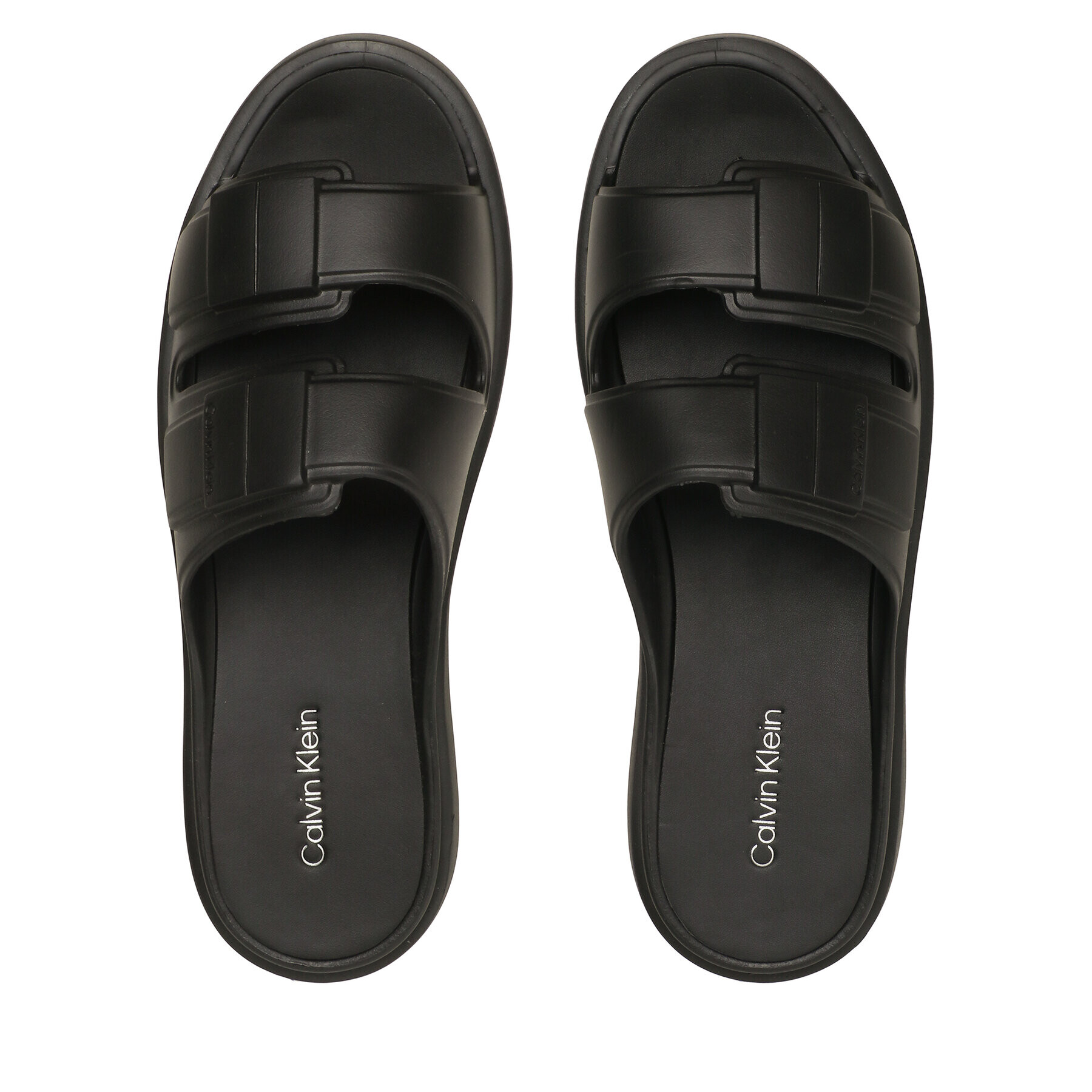 Calvin Klein Nazouváky Double Strap Slipper HM0HM00967 Černá - Pepit.cz