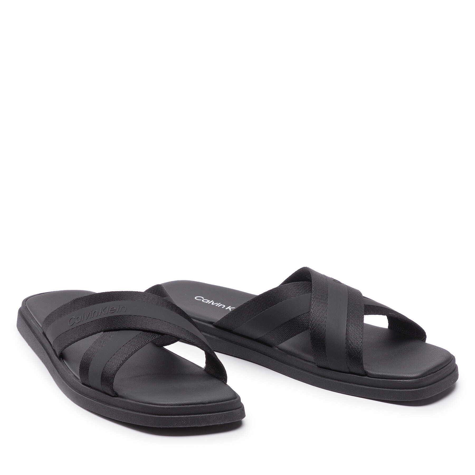 Calvin Klein Nazouváky Webbing Cross Sandal Wb HM0HM00462 Černá - Pepit.cz