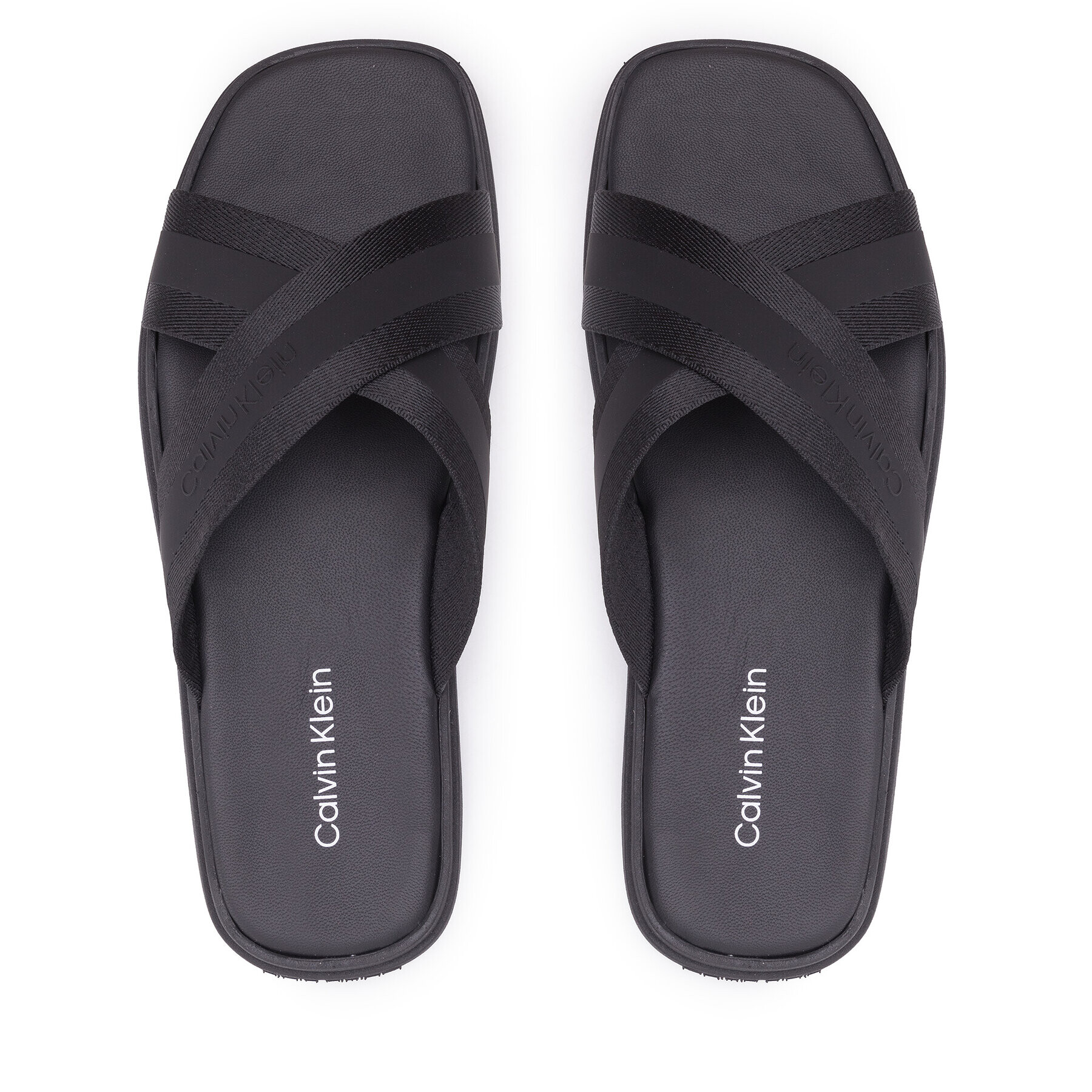 Calvin Klein Nazouváky Webbing Cross Sandal Wb HM0HM00462 Černá - Pepit.cz