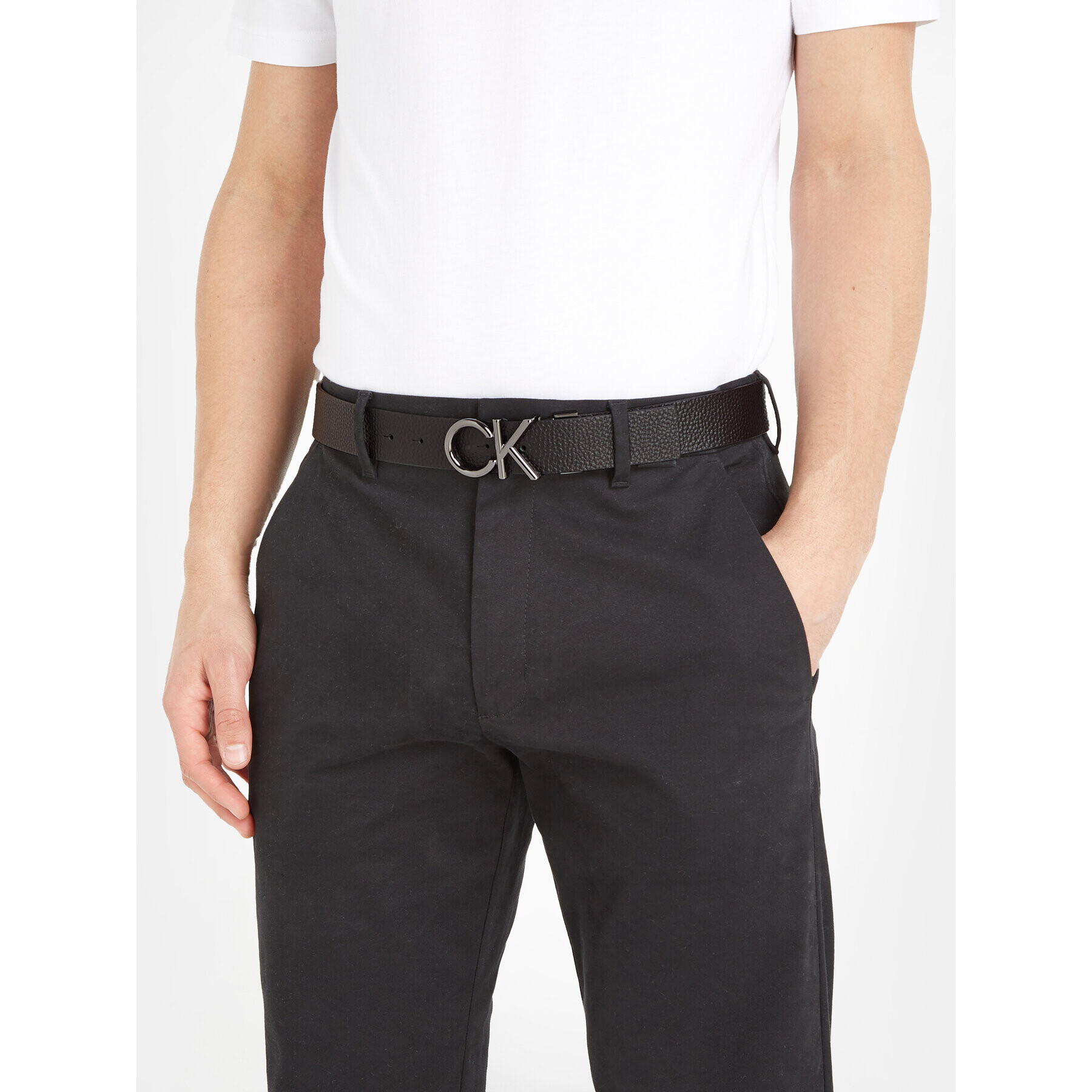 Calvin Klein Pánský pásek Adj/Rev Ck Metal Bombe Pb K50K510948 Černá - Pepit.cz