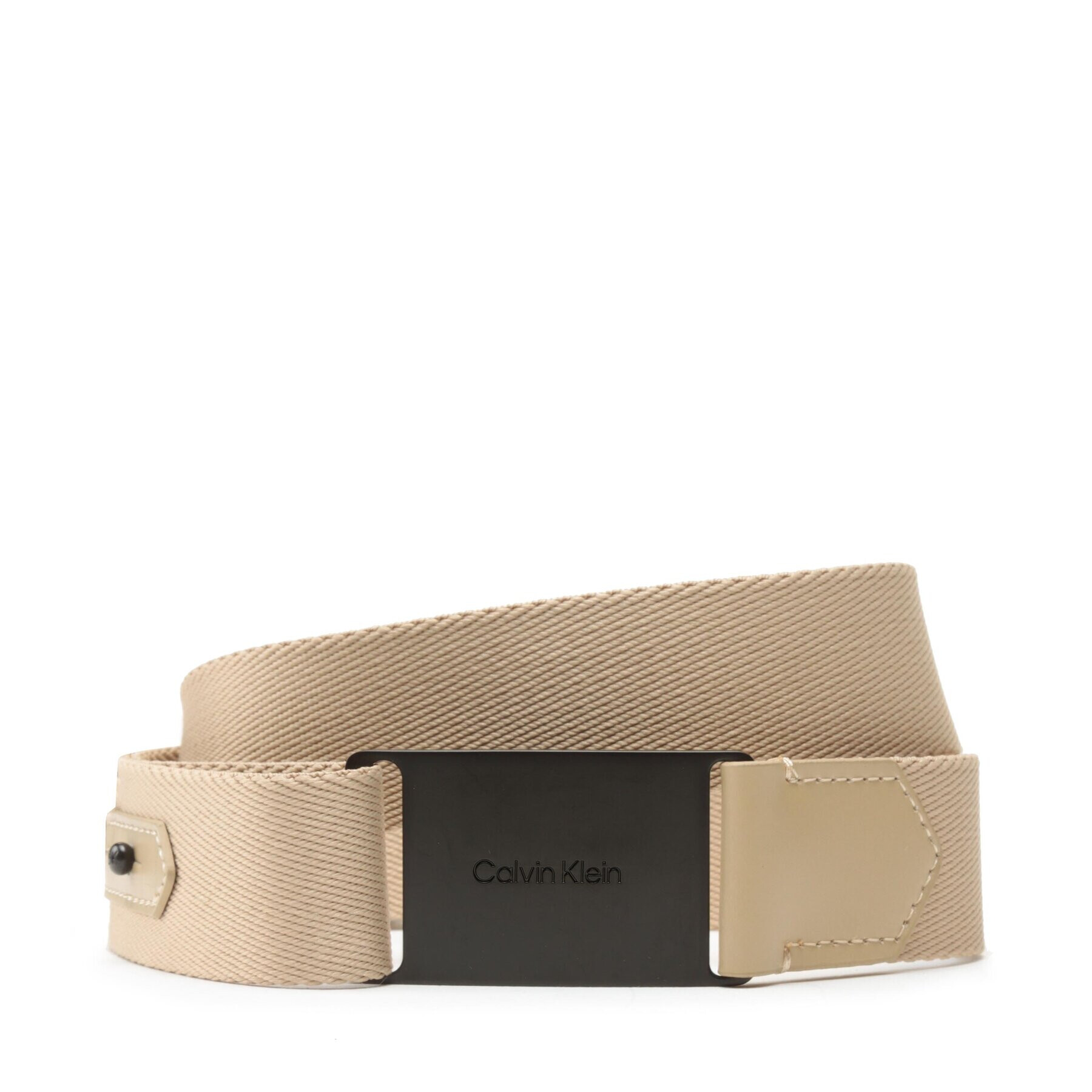 Calvin Klein Pánský pásek Plaque Webbing 35Mm K50K510355 Béžová - Pepit.cz