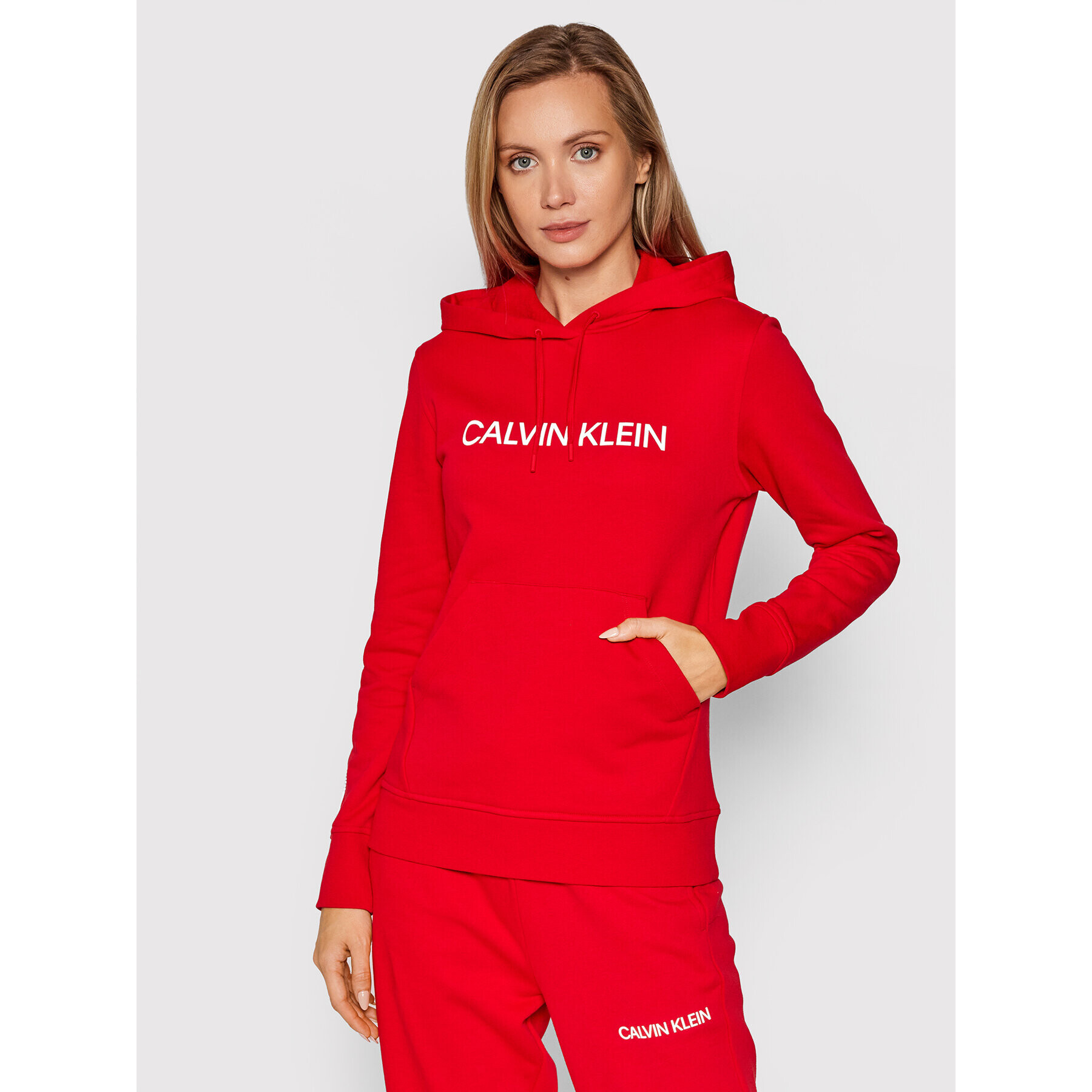 Calvin Klein Performance Mikina 00GWF1W311 Červená Regular Fit - Pepit.cz