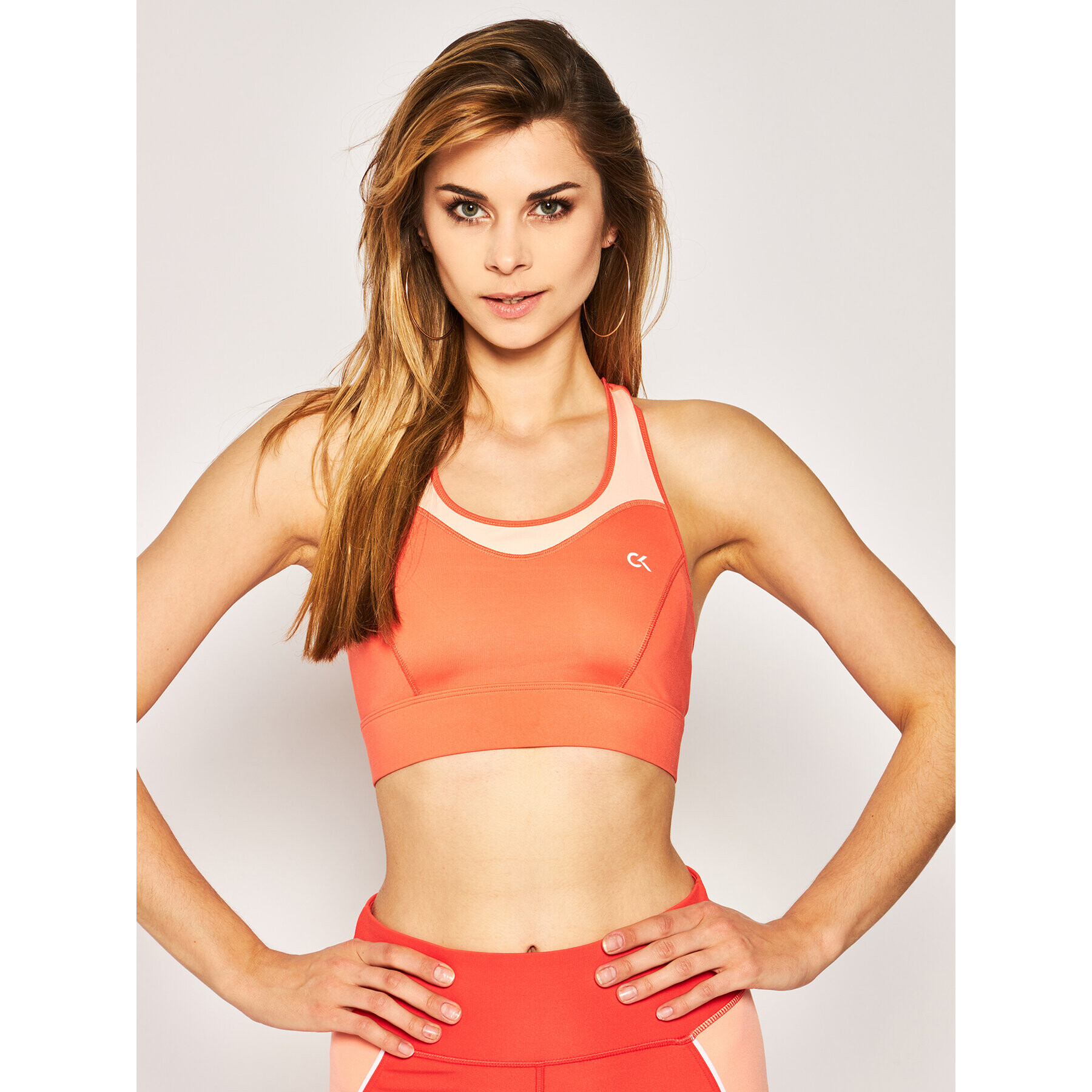 Calvin Klein Performance Podprsenkový top High Support Sports Bra 00GWS0K124 Oranžová - Pepit.cz