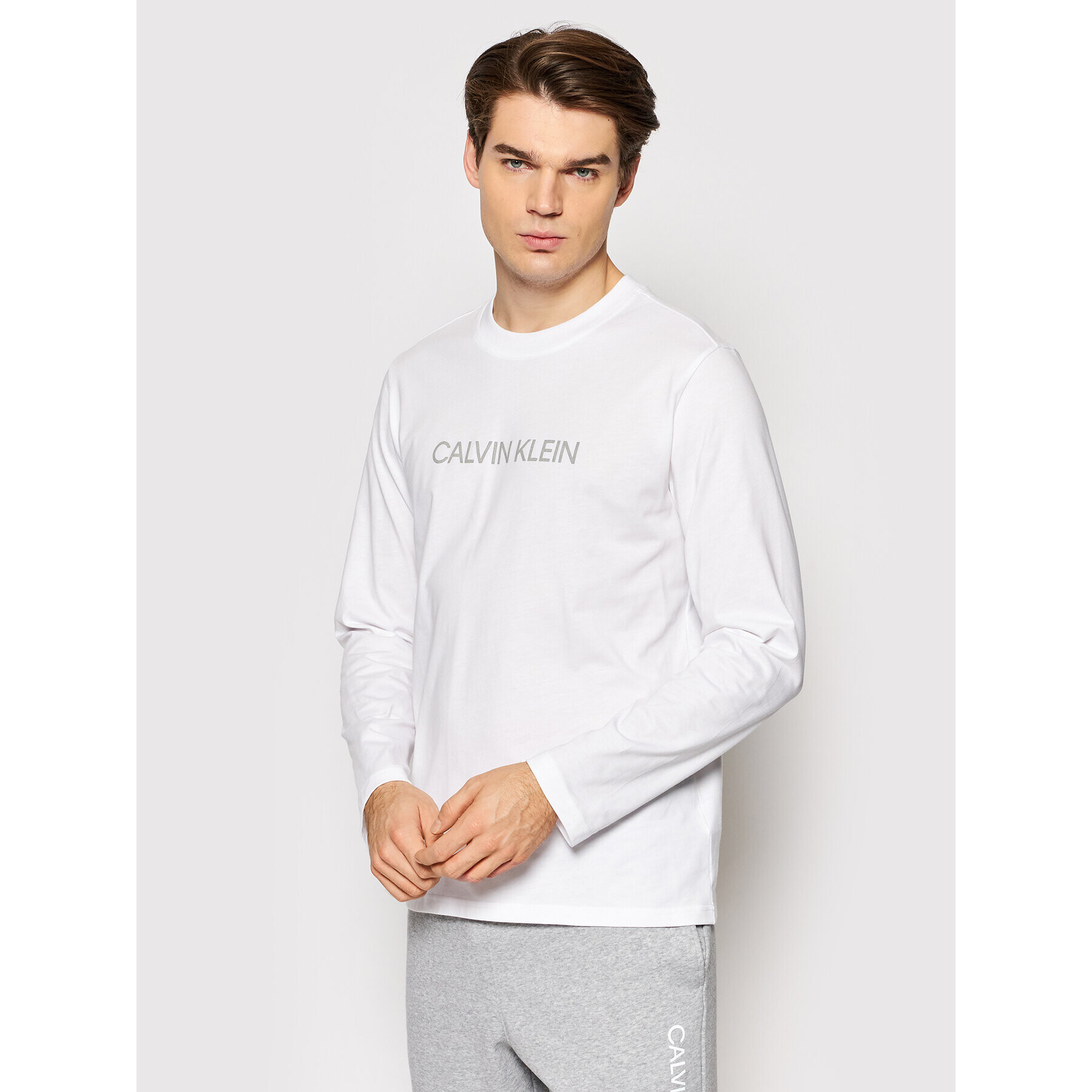 Calvin Klein Performance S dlouhým rukávem 00GMF1K200 Bílá Regular Fit - Pepit.cz