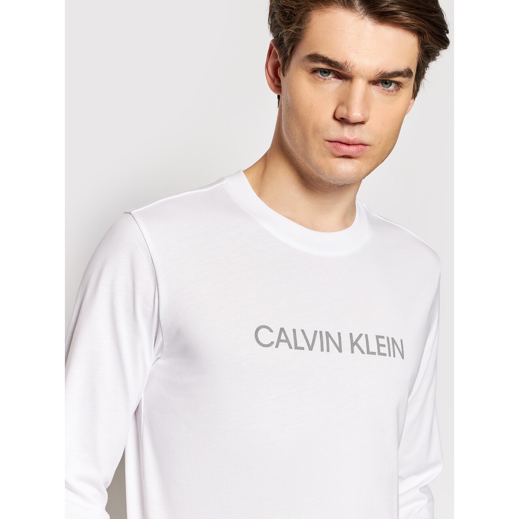 Calvin Klein Performance S dlouhým rukávem 00GMF1K200 Bílá Regular Fit - Pepit.cz