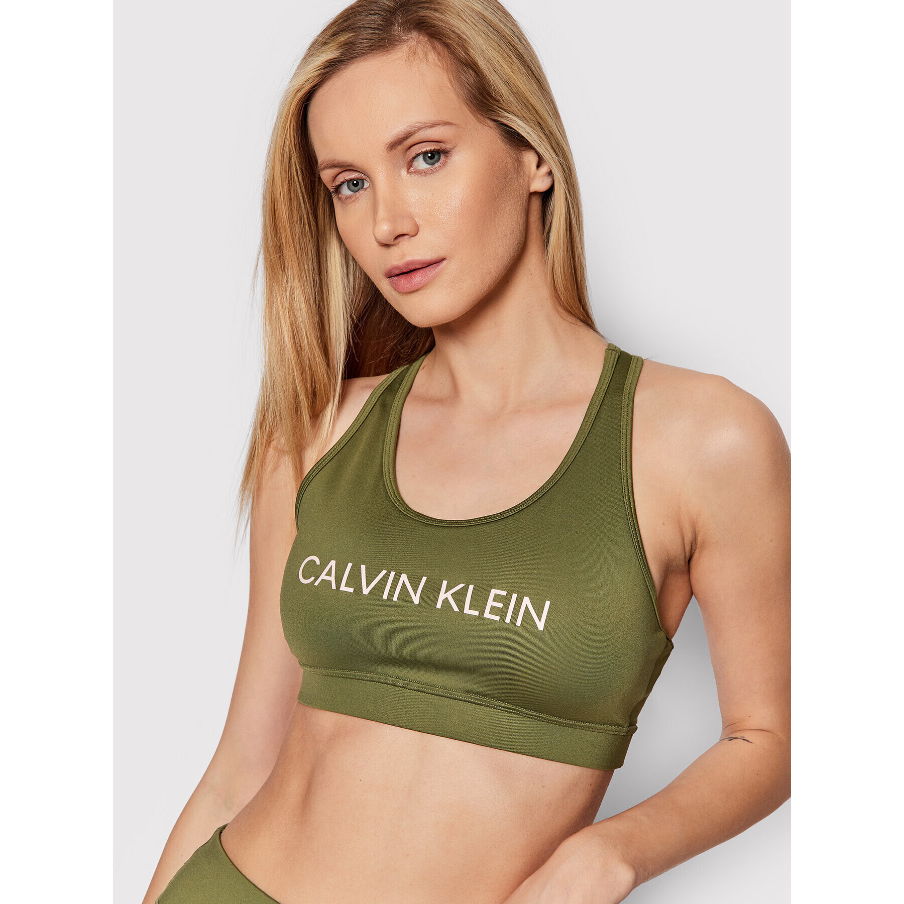 Calvin Klein Performance Sportovní podprsenka 00GWF1K138 Zelená - Pepit.cz