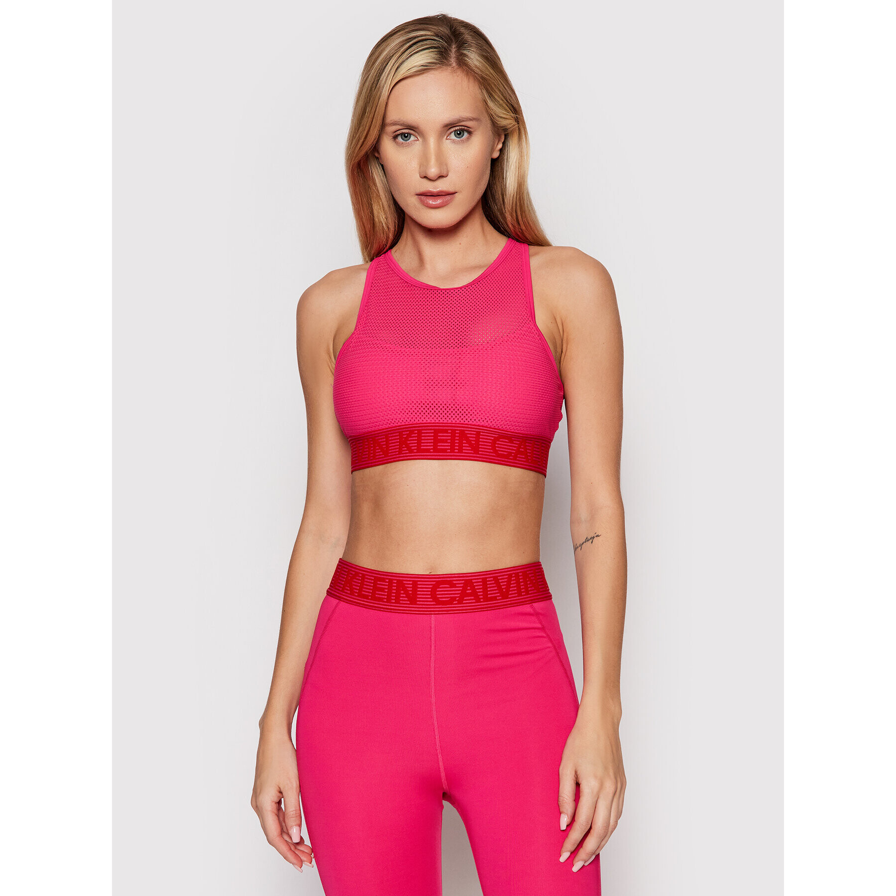 Calvin Klein Performance Sportovní podprsenka Medium Support Sports 00GWF1K108 Růžová - Pepit.cz