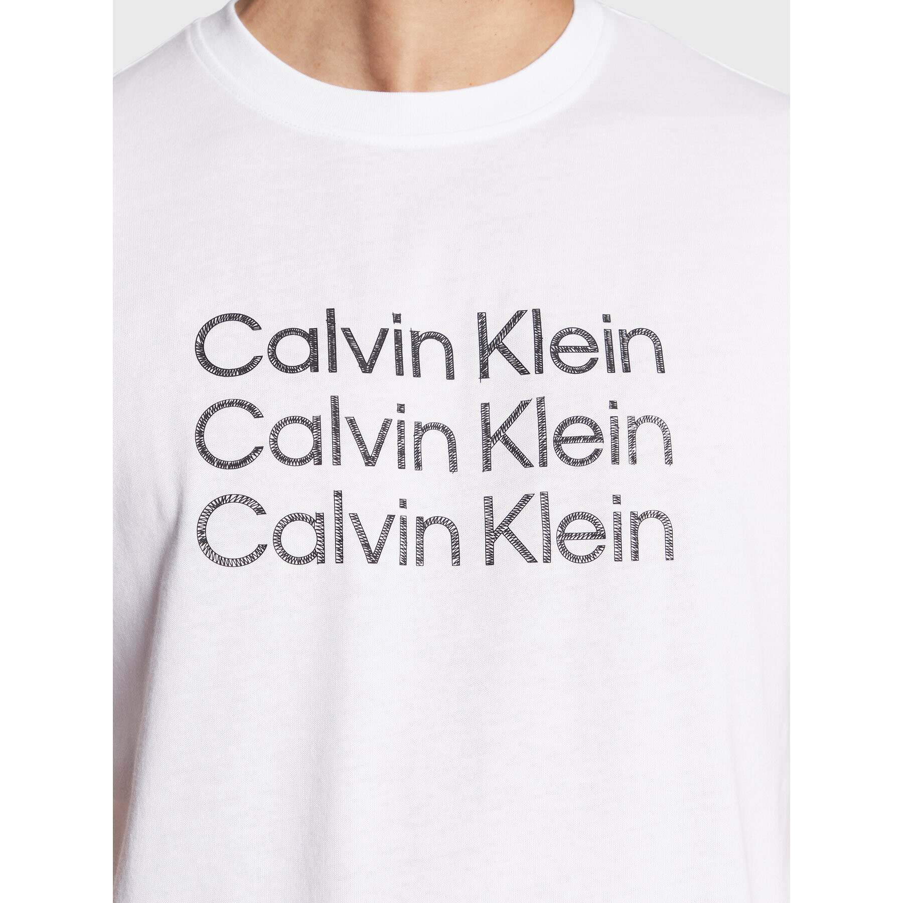 Calvin Klein Performance T-Shirt 00GMF2K112 Bílá Regular Fit - Pepit.cz