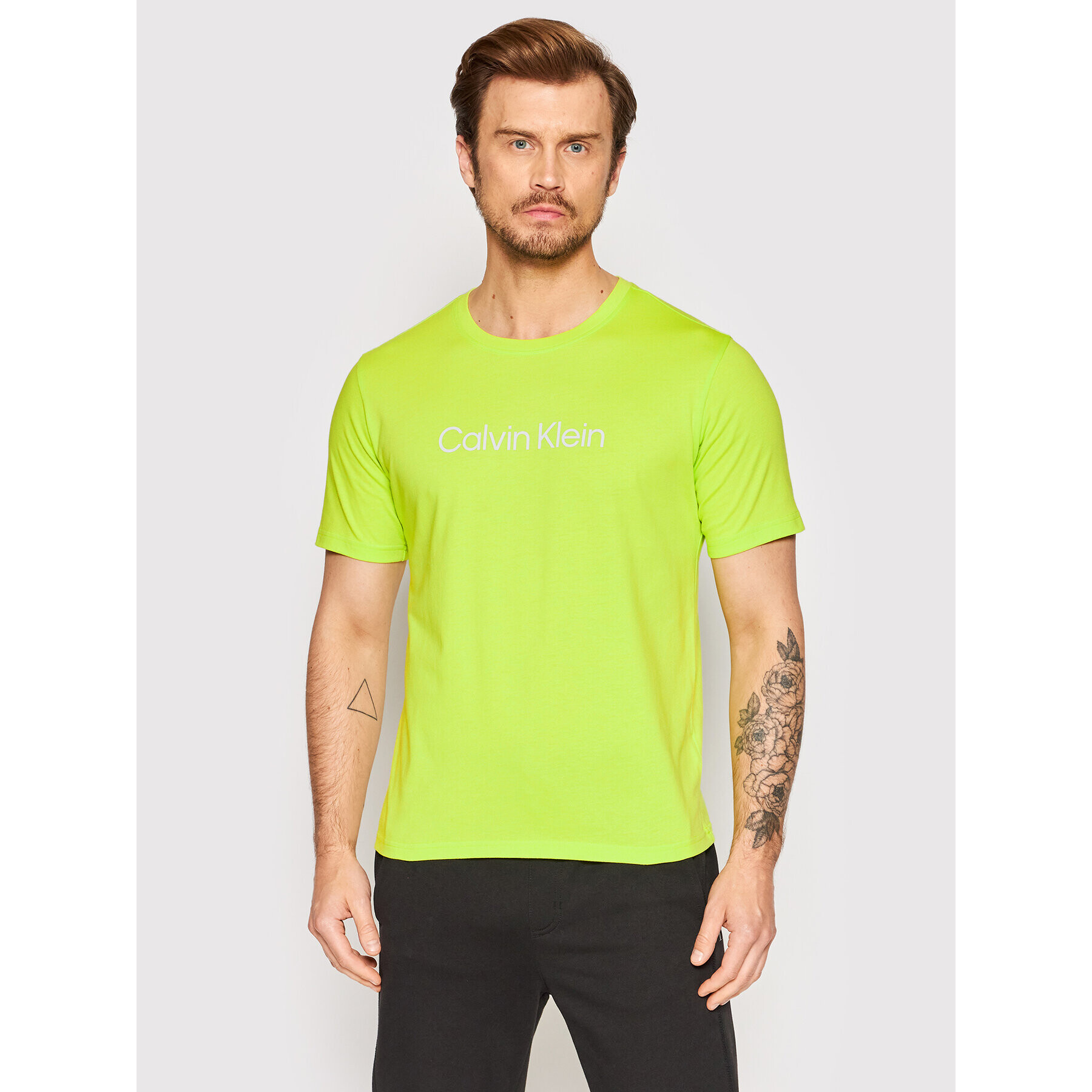 Calvin Klein Performance T-Shirt 00GMS2K107 Zelená Regular Fit - Pepit.cz