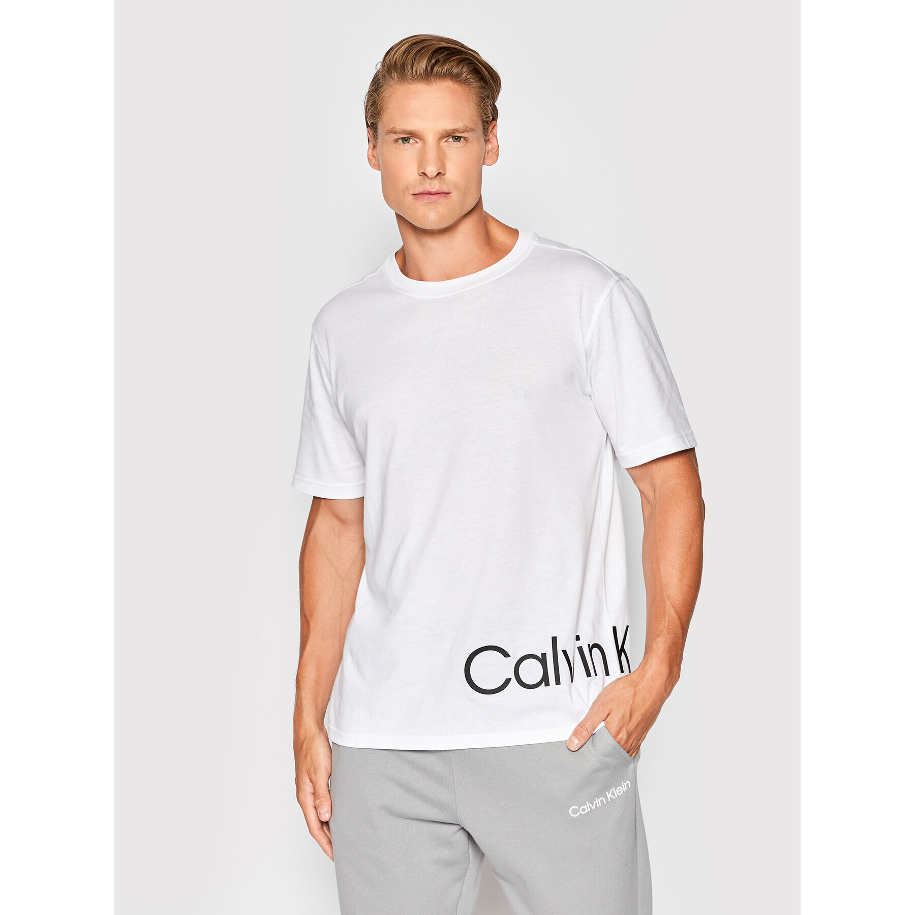 Calvin Klein Performance T-Shirt 00GMS2K111 Bílá Regular Fit - Pepit.cz