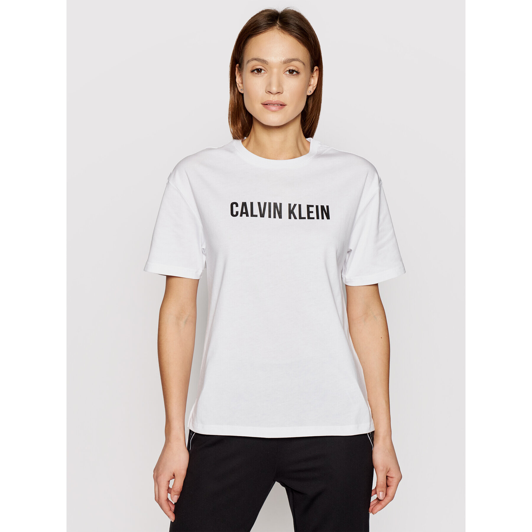 Calvin Klein Performance T-Shirt Logo Boyfriend 00GWS1K109 Bílá Relaxed Fit - Pepit.cz