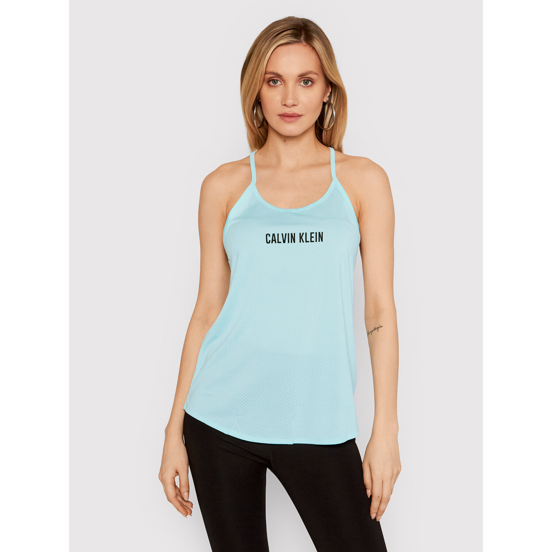 Calvin Klein Performance Top Mesk Tank 00GWS1K198 Modrá Regular Fit - Pepit.cz