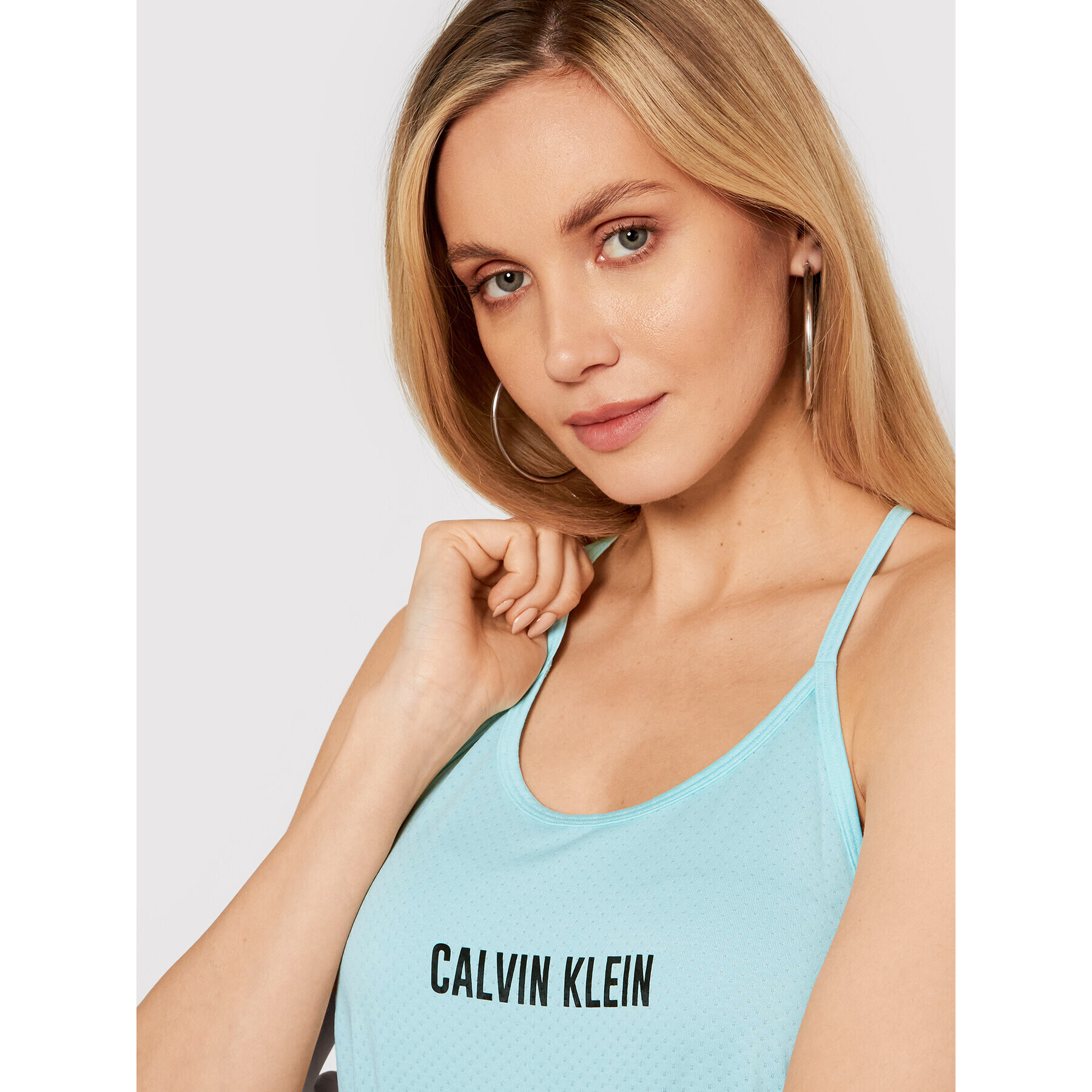 Calvin Klein Performance Top Mesk Tank 00GWS1K198 Modrá Regular Fit - Pepit.cz