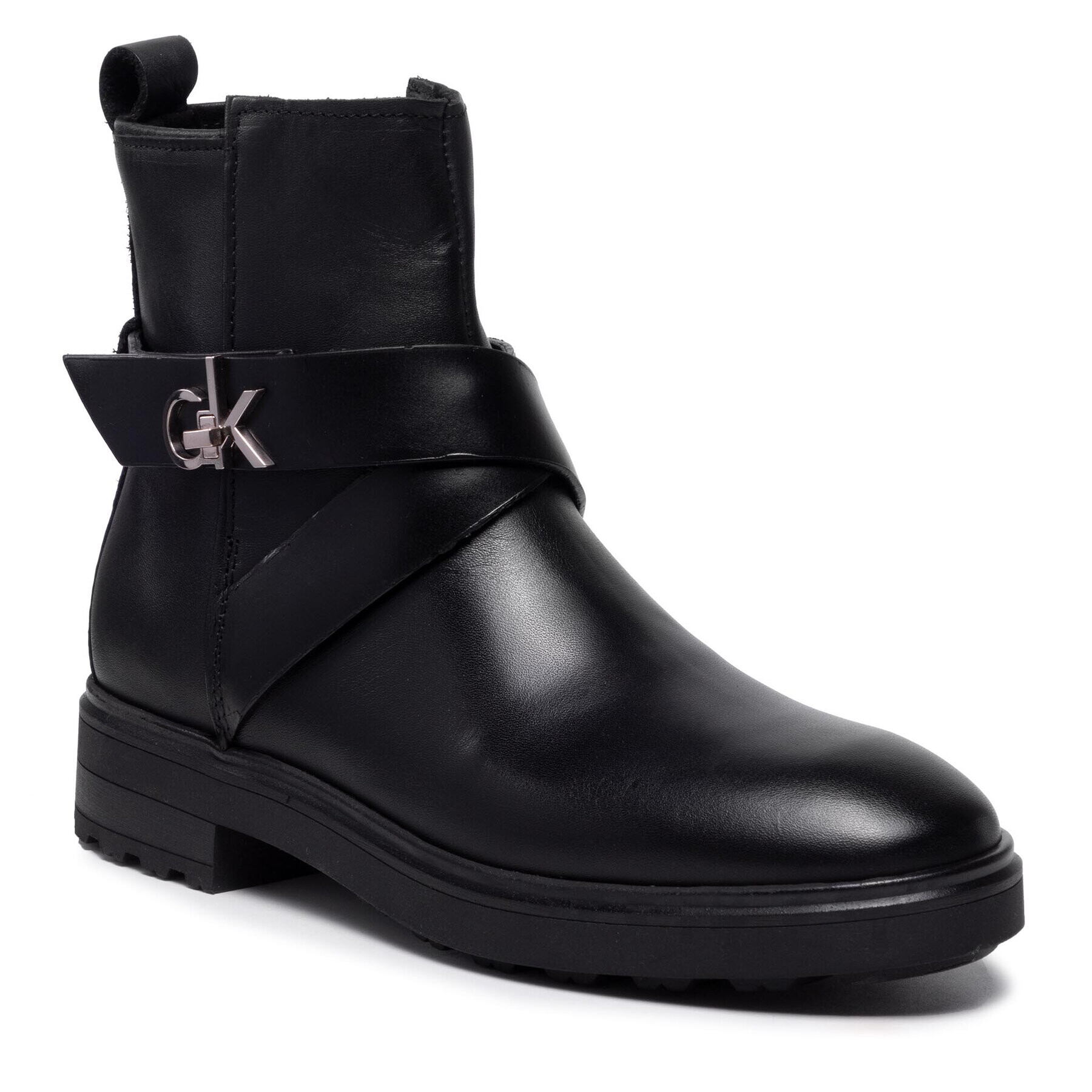 Calvin Klein Polokozačky Cleat Riding Boot HW0HW00595 Černá - Pepit.cz