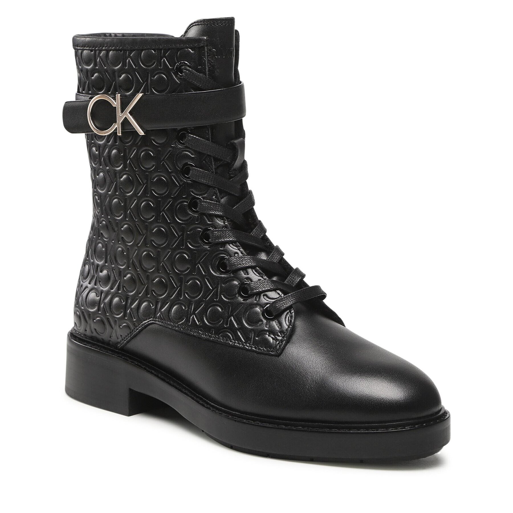 Calvin Klein Polokozačky Combat Boot HW0HW01525 Černá - Pepit.cz