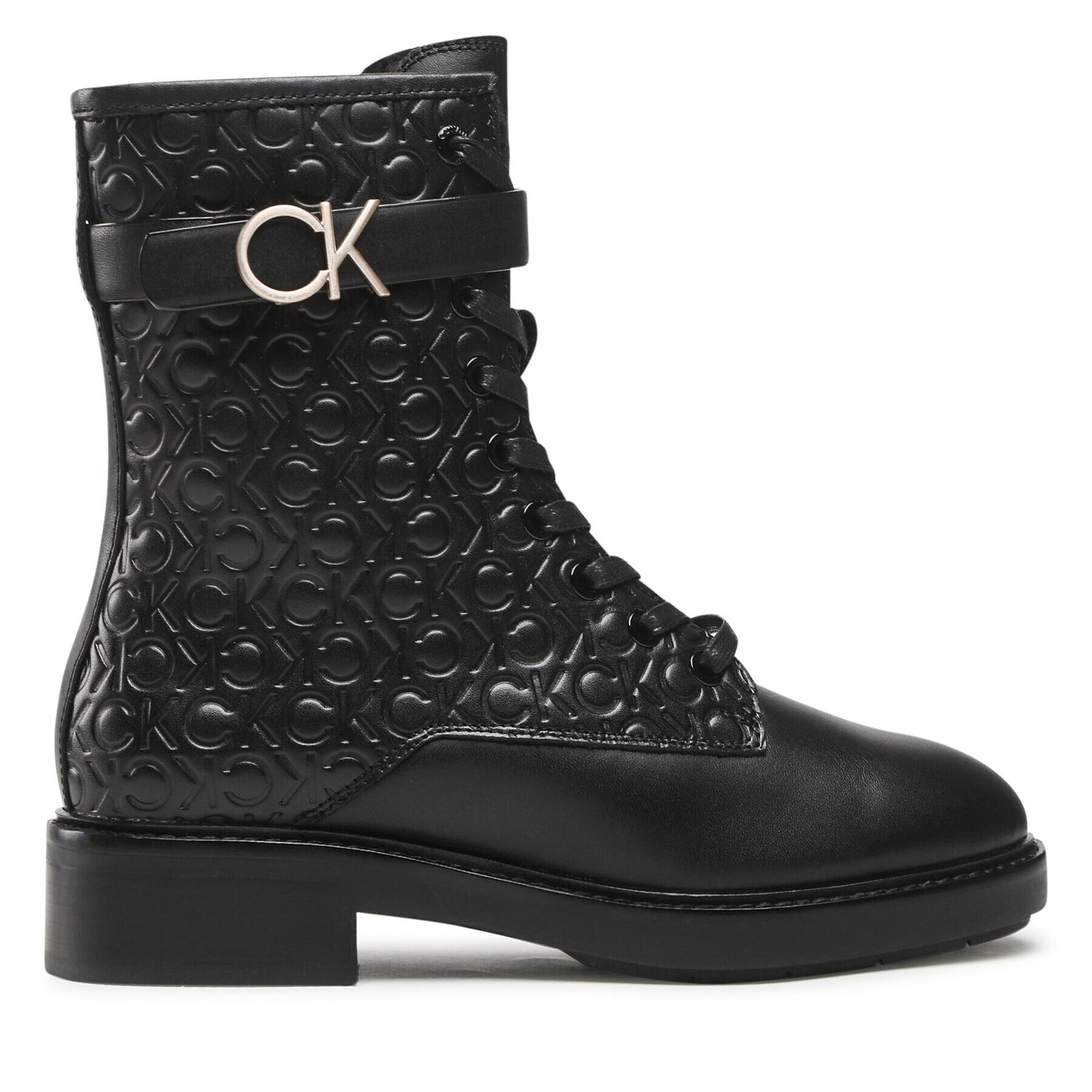 Calvin Klein Polokozačky Combat Boot HW0HW01525 Černá - Pepit.cz