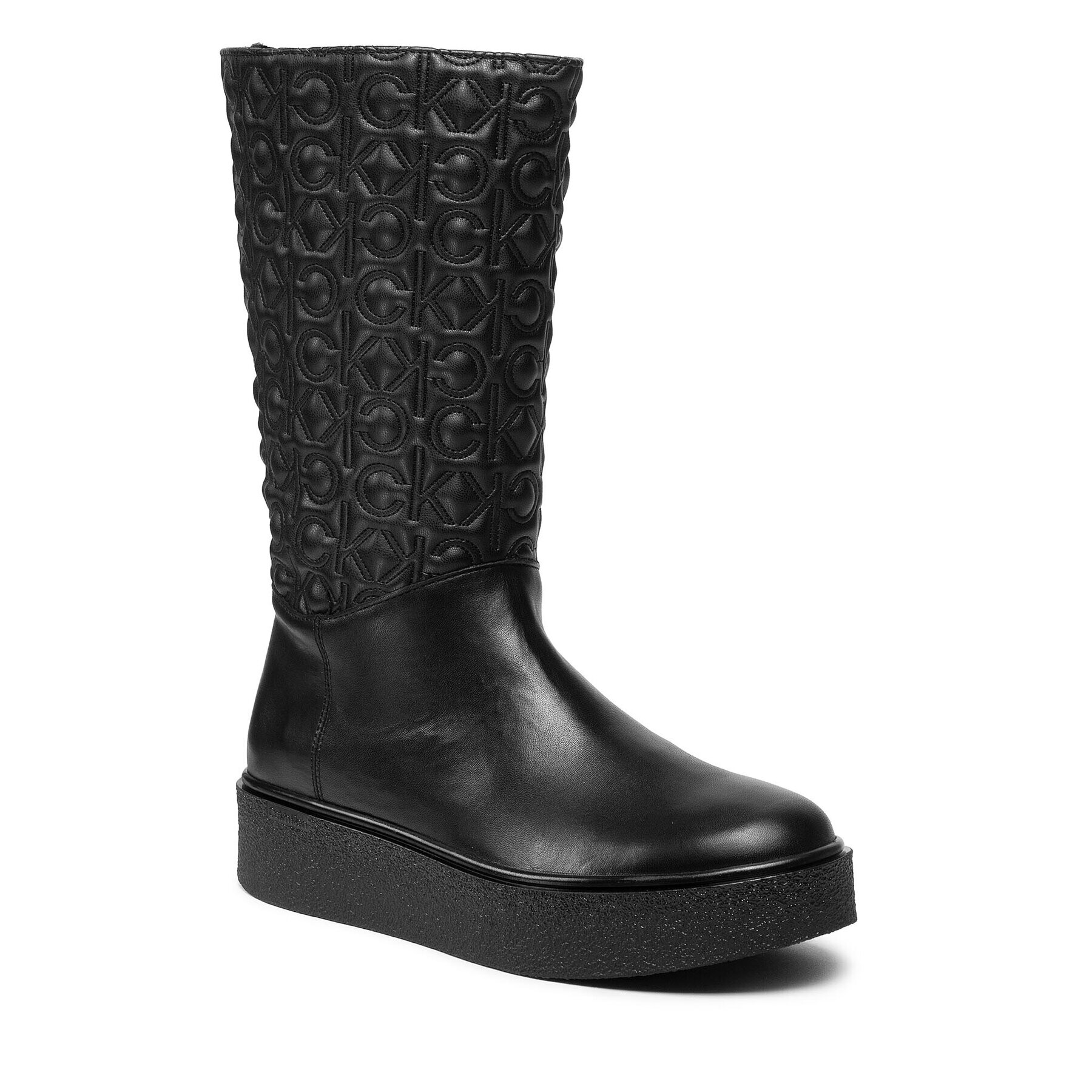 Calvin Klein Polokozačky Crepe Cupsole Mid Shaft Boot Q/N HW0HW00608 Černá - Pepit.cz