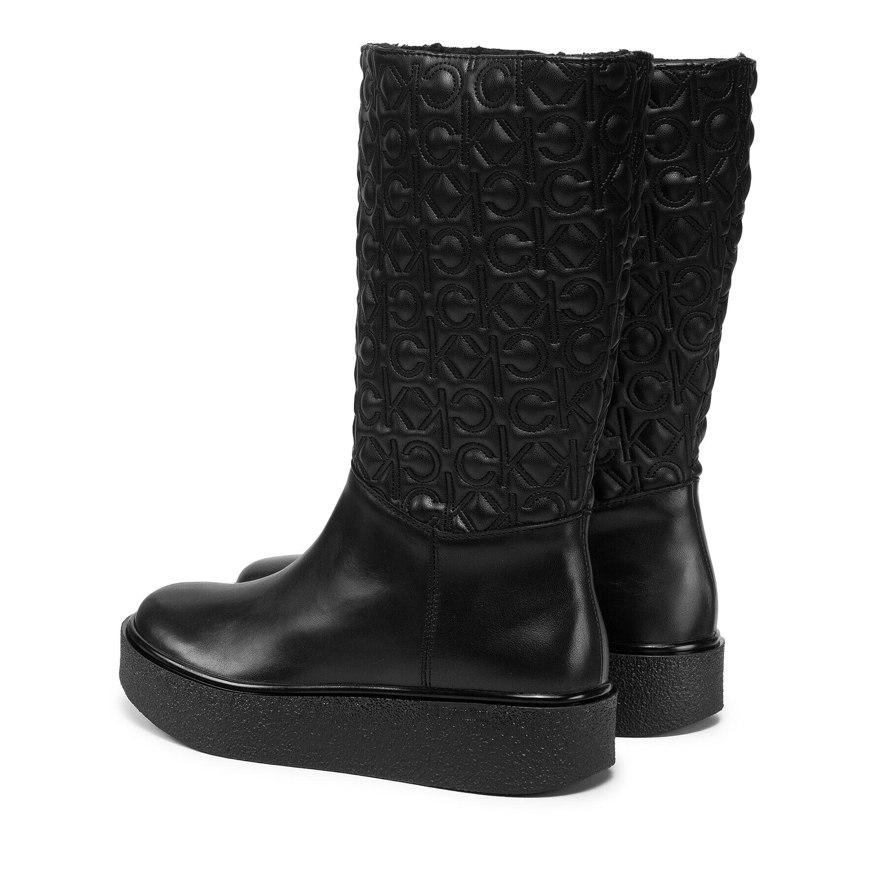 Calvin Klein Polokozačky Crepe Cupsole Mid Shaft Boot Q/N HW0HW00608 Černá - Pepit.cz