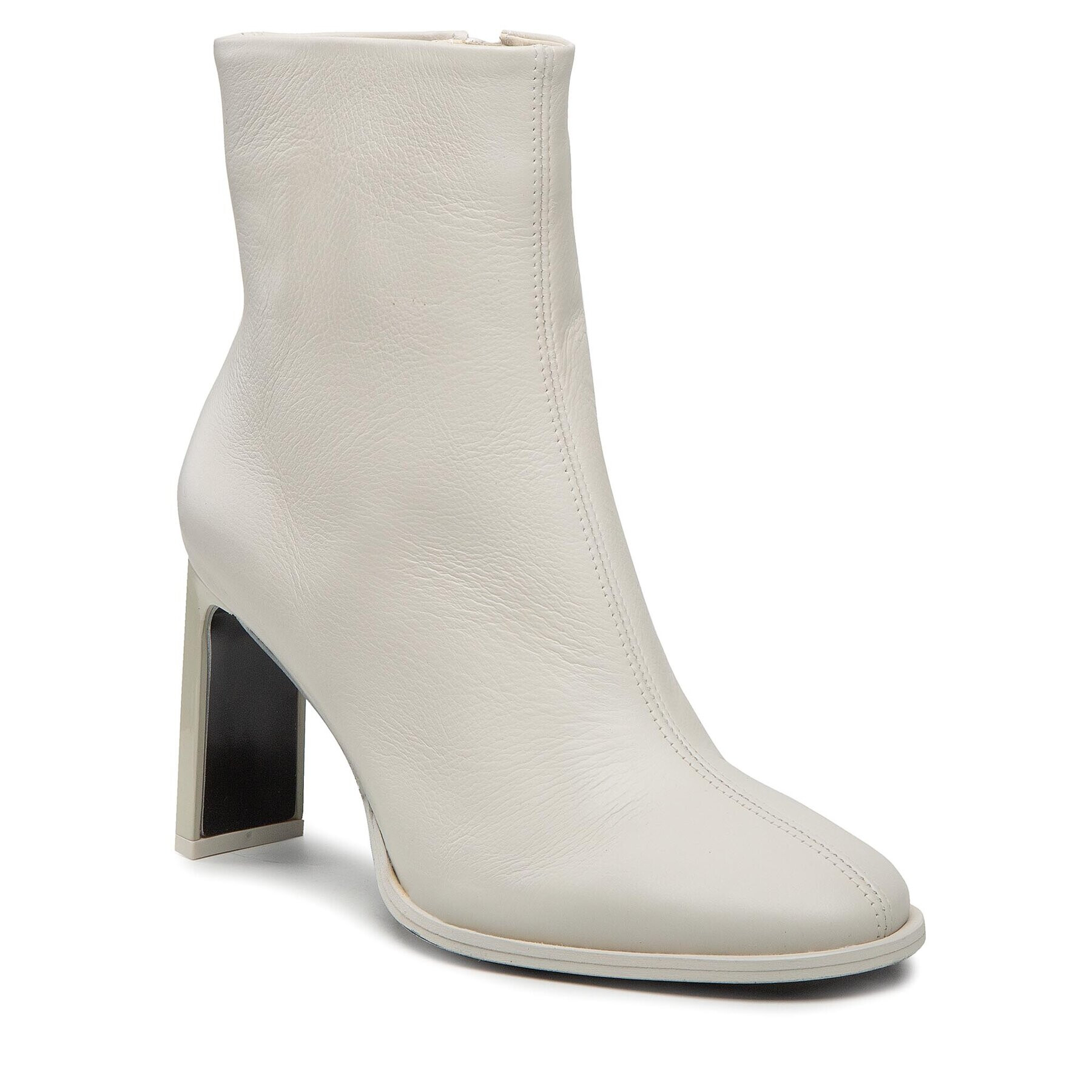 Calvin Klein Polokozačky Curved Stil Ankle Boot 80 HW0HW01240 Béžová - Pepit.cz