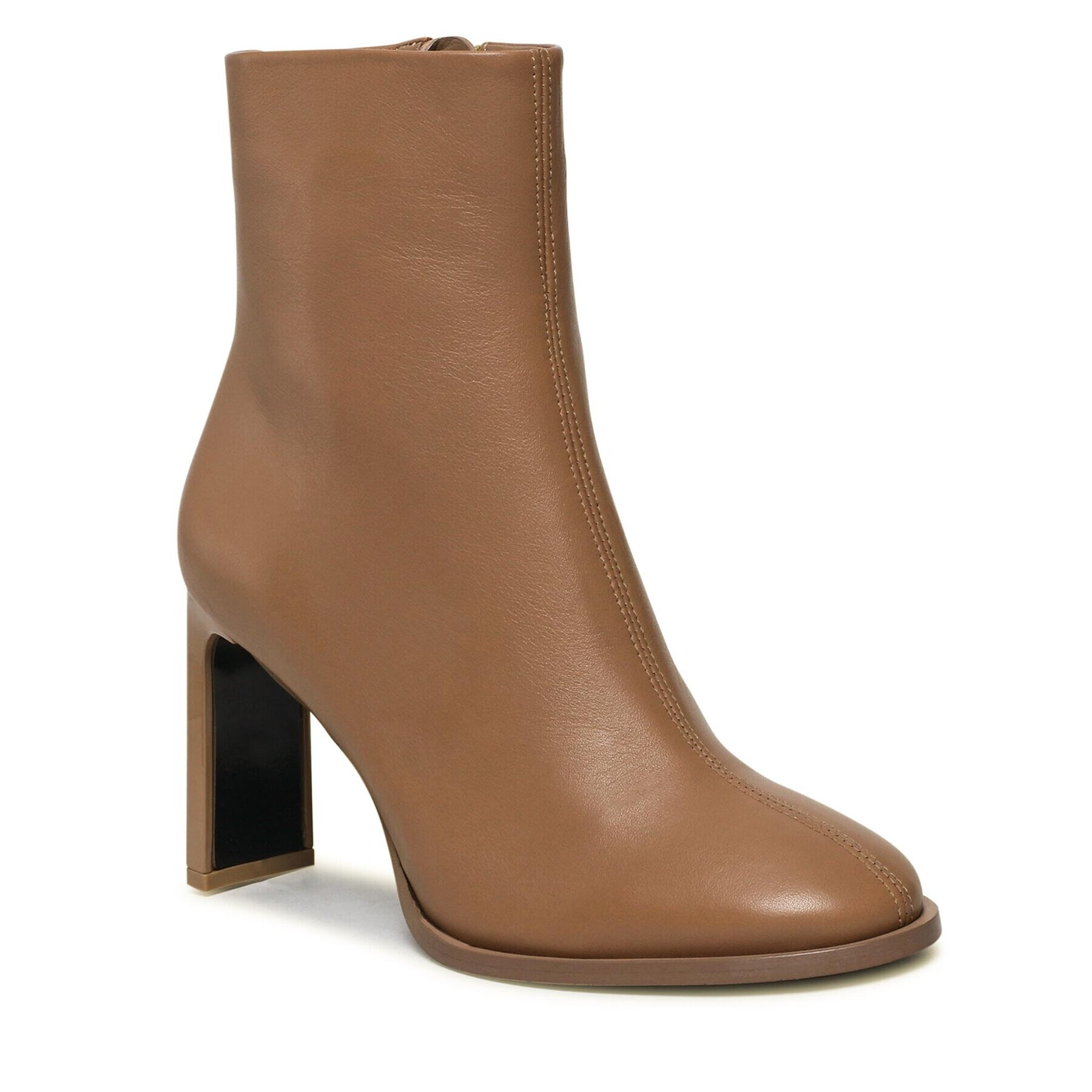 Calvin Klein Polokozačky Curved Stil Ankle Boot 80 HW0HW01541 Béžová - Pepit.cz