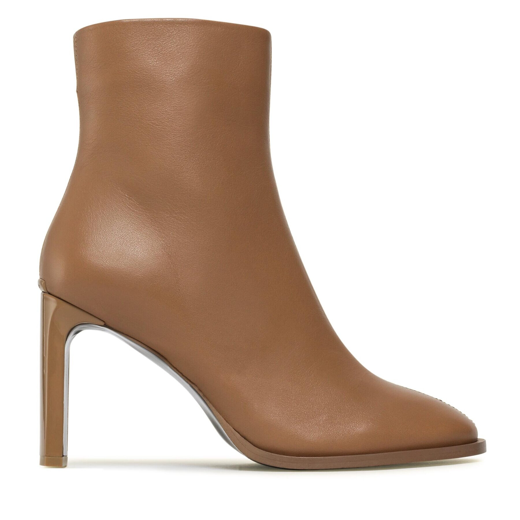 Calvin Klein Polokozačky Curved Stil Ankle Boot 80 HW0HW01541 Béžová - Pepit.cz