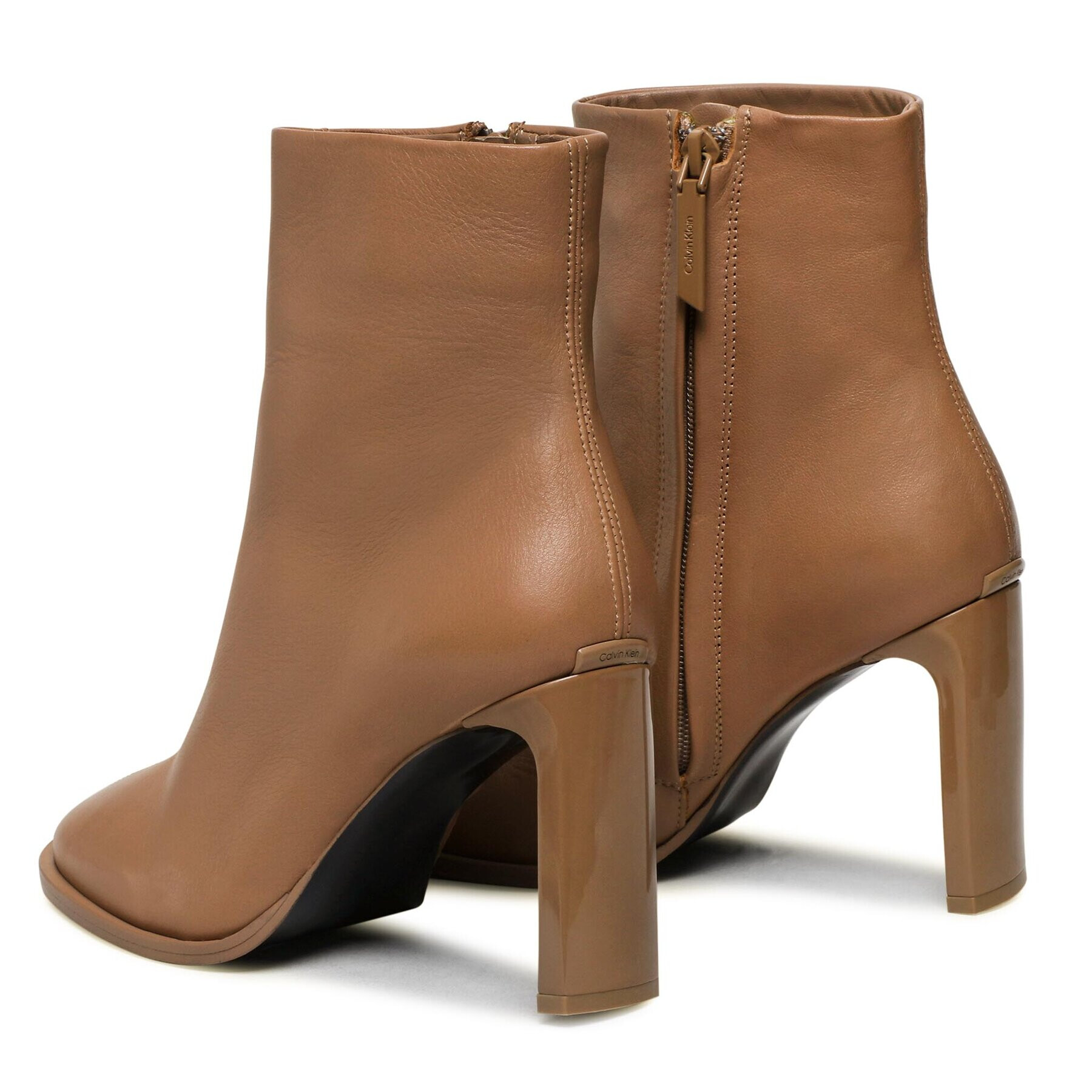 Calvin Klein Polokozačky Curved Stil Ankle Boot 80 HW0HW01541 Béžová - Pepit.cz