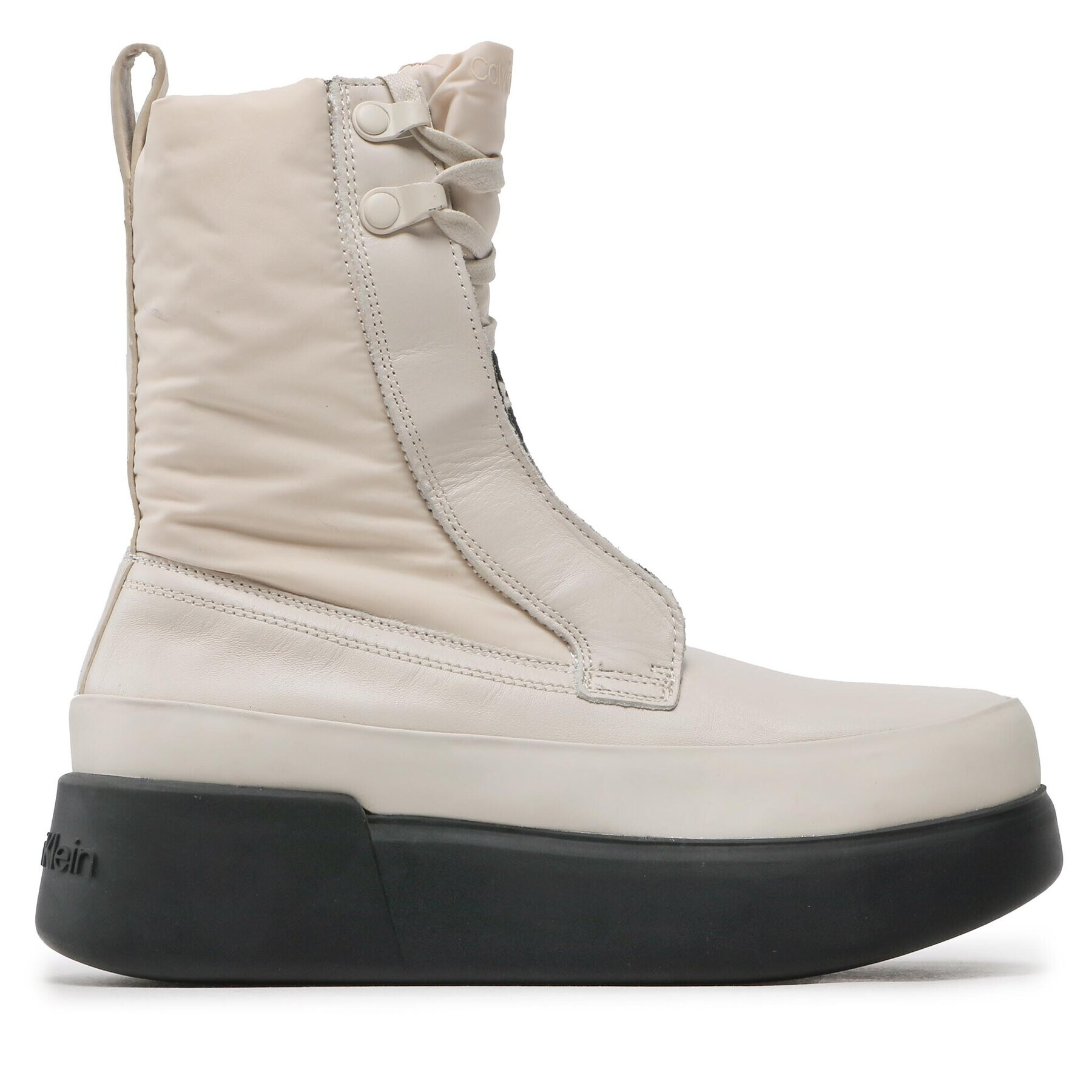 Calvin Klein Polokozačky Padded Nylon Combat Boot HW0HW01263 Béžová - Pepit.cz