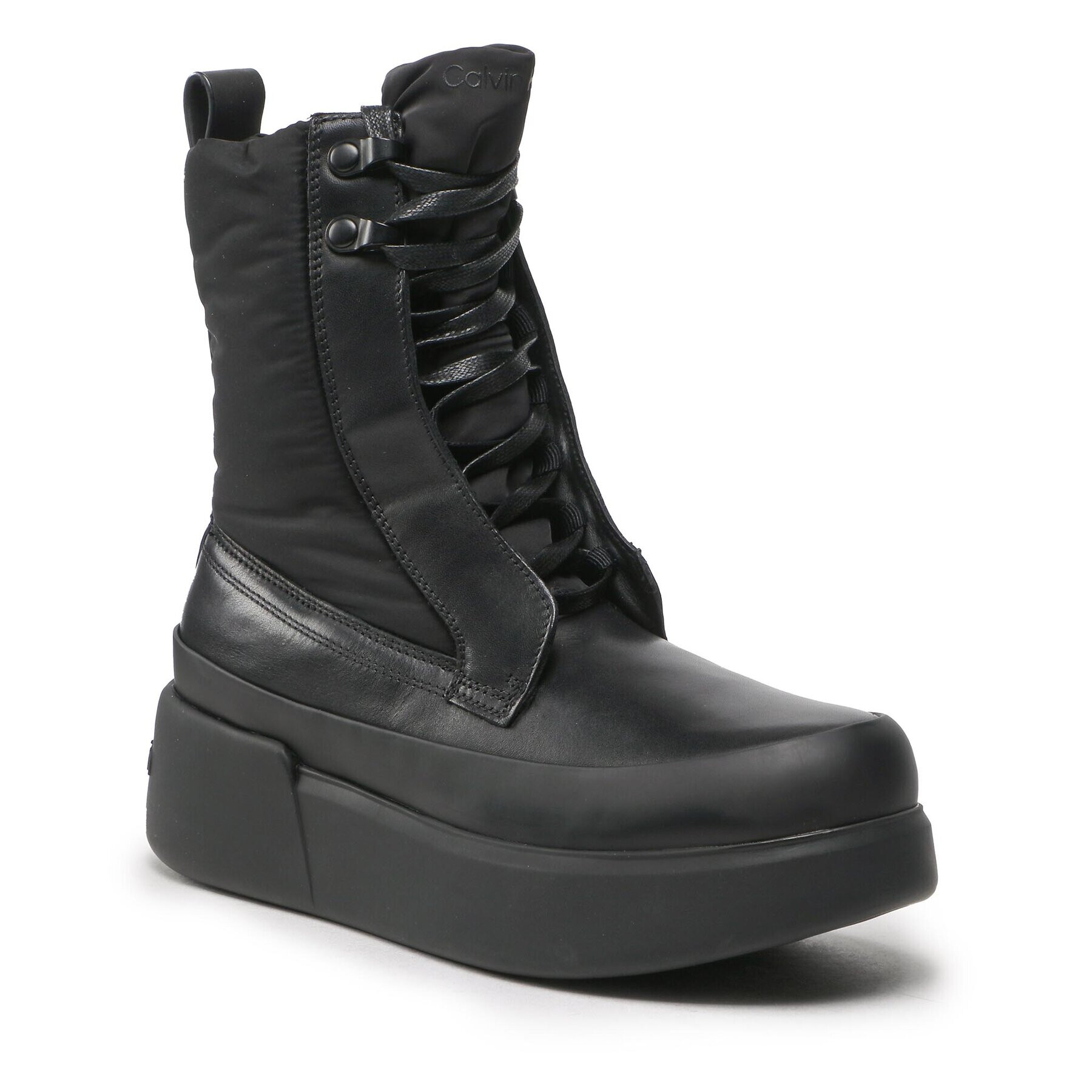 Calvin Klein Polokozačky Padded Nylon Combat Boot HW0HW01263 Černá - Pepit.cz