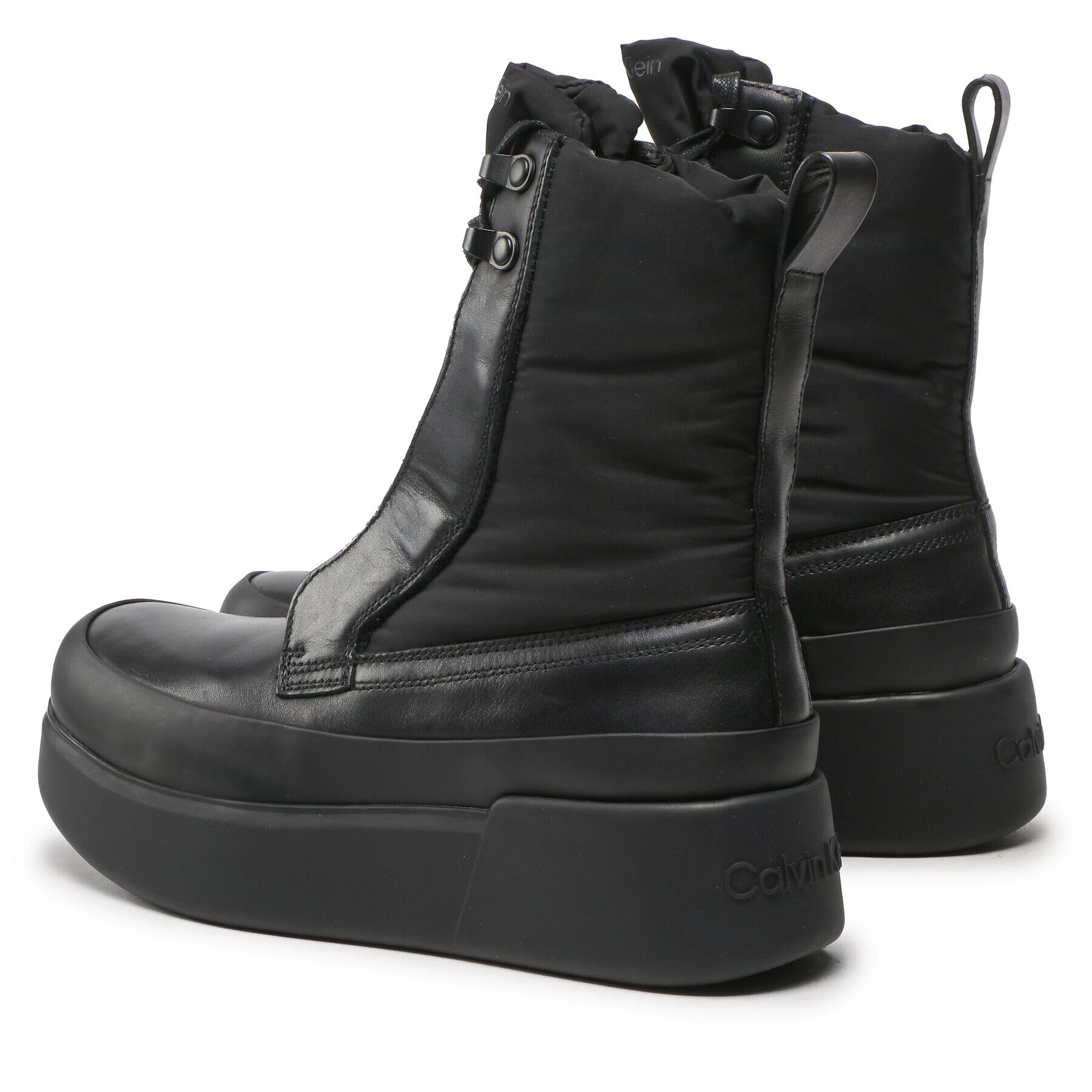 Calvin Klein Polokozačky Padded Nylon Combat Boot HW0HW01263 Černá - Pepit.cz