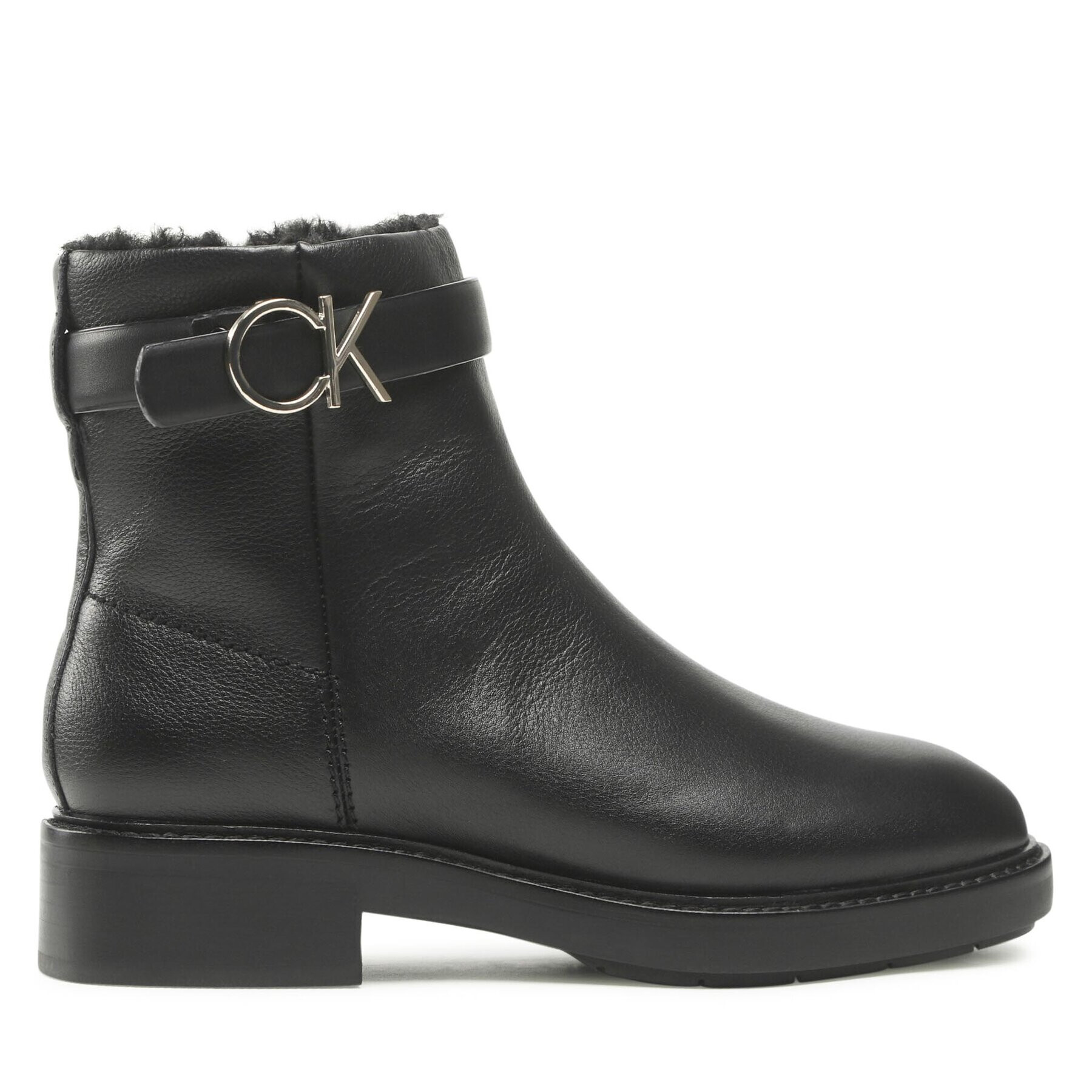 Calvin Klein Polokozačky Rubber Sole Ankle Boot Hw Wl-Lth HW0HW01257 Černá - Pepit.cz